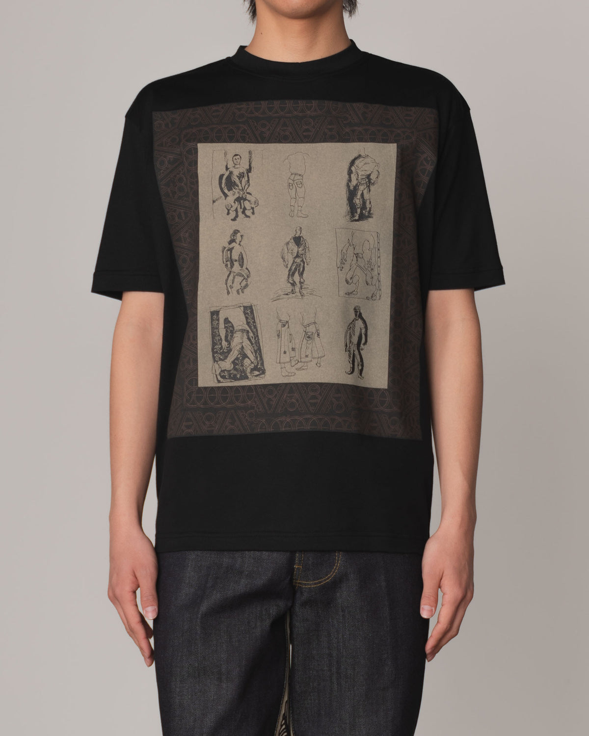 Tshirt Printed- Cotton100% Jersey- Portrait- Black