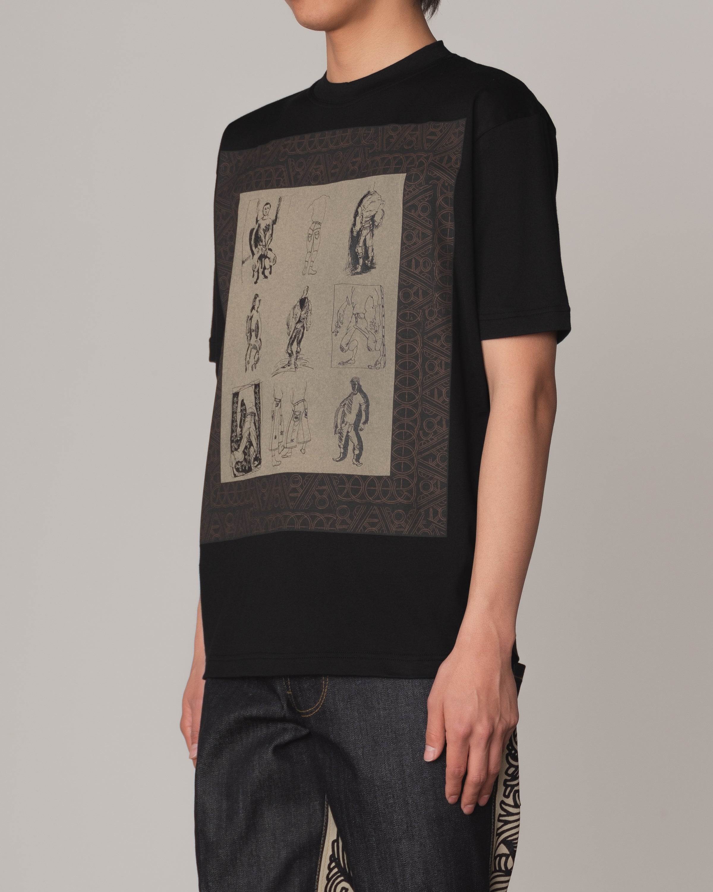 Tshirt Printed- Cotton100% Jersey- Portrait- Black