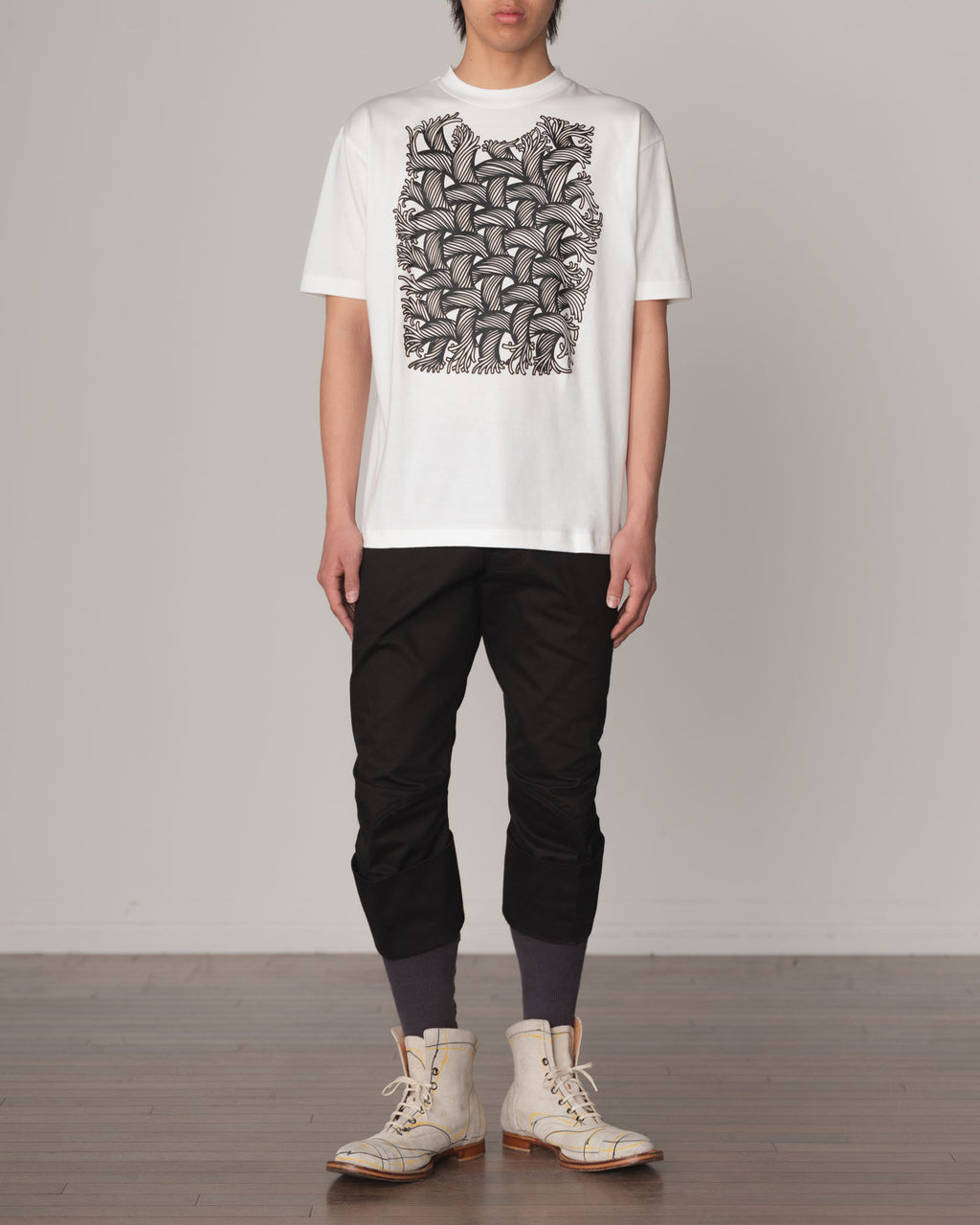 Tshirt Printed- Cotton100% Jersey- Rope Vest- White