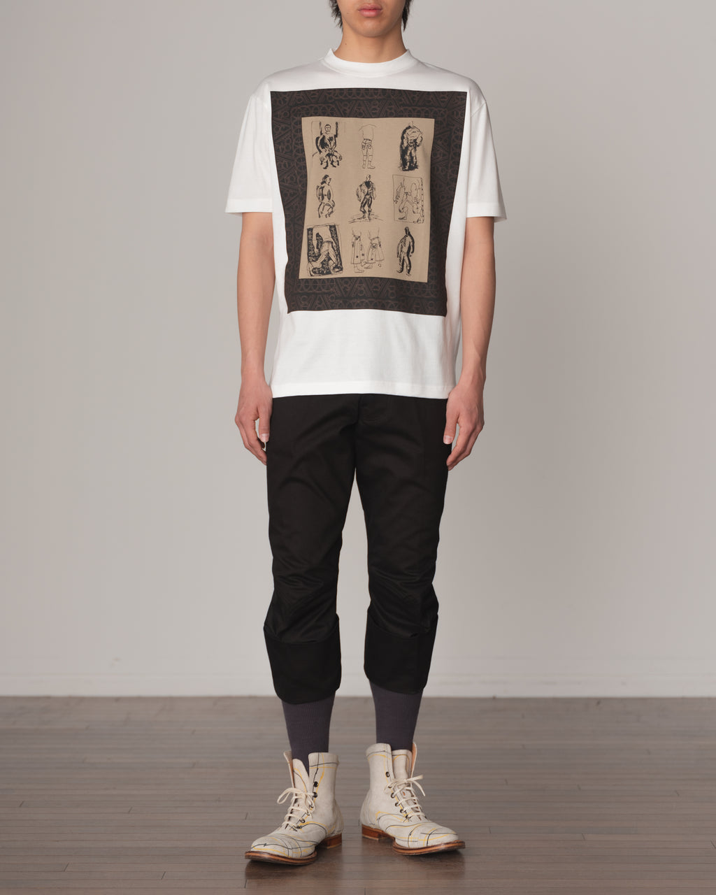 Tshirt Printed- Cotton100% Jersey- Portrait- White