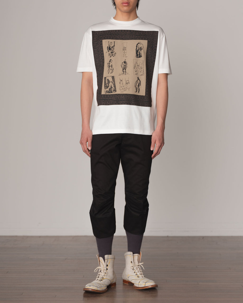 Tshirt Printed- Cotton100% Jersey- Portrait- White
