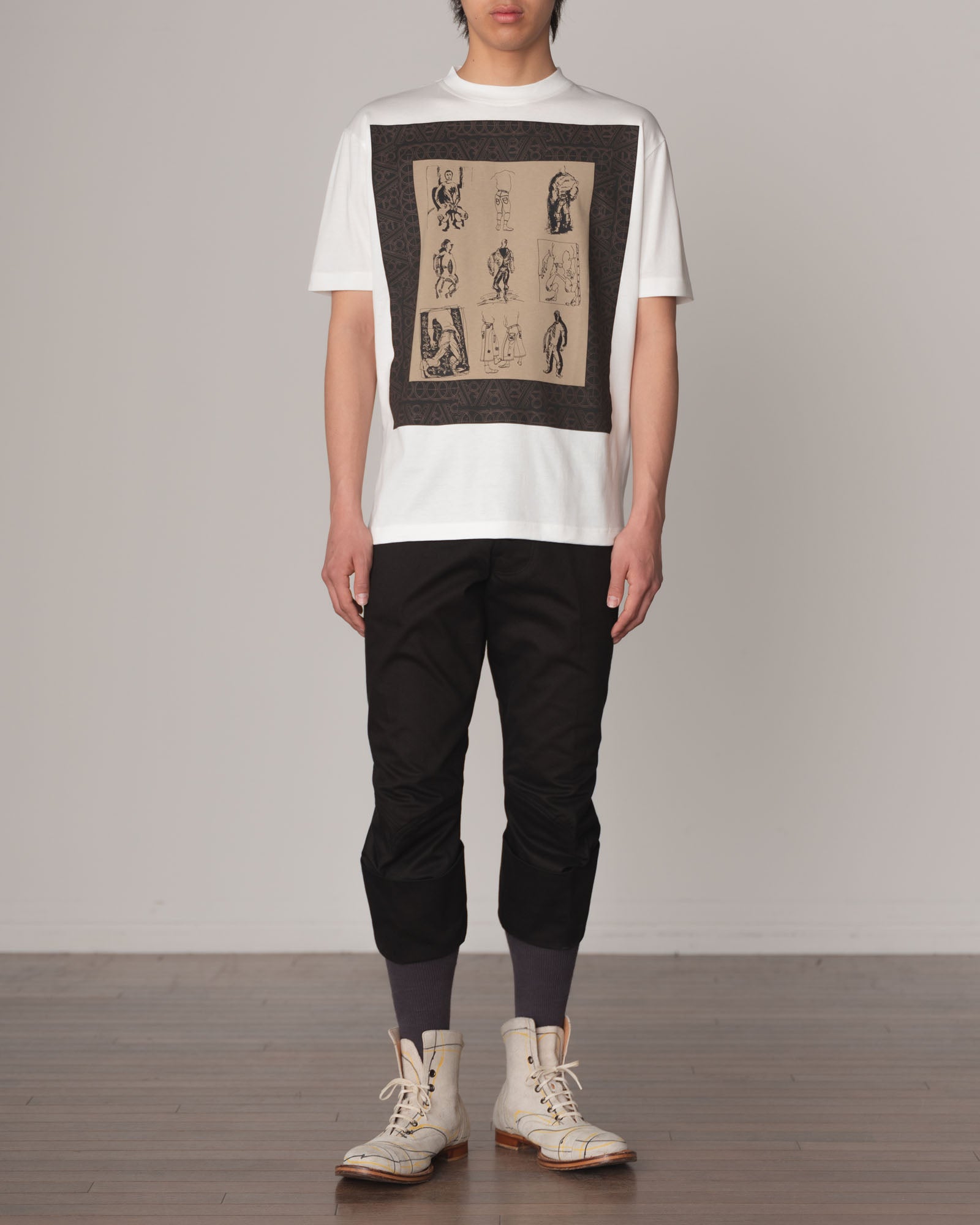 Tshirt Printed- Cotton100% Jersey- Portrait- White