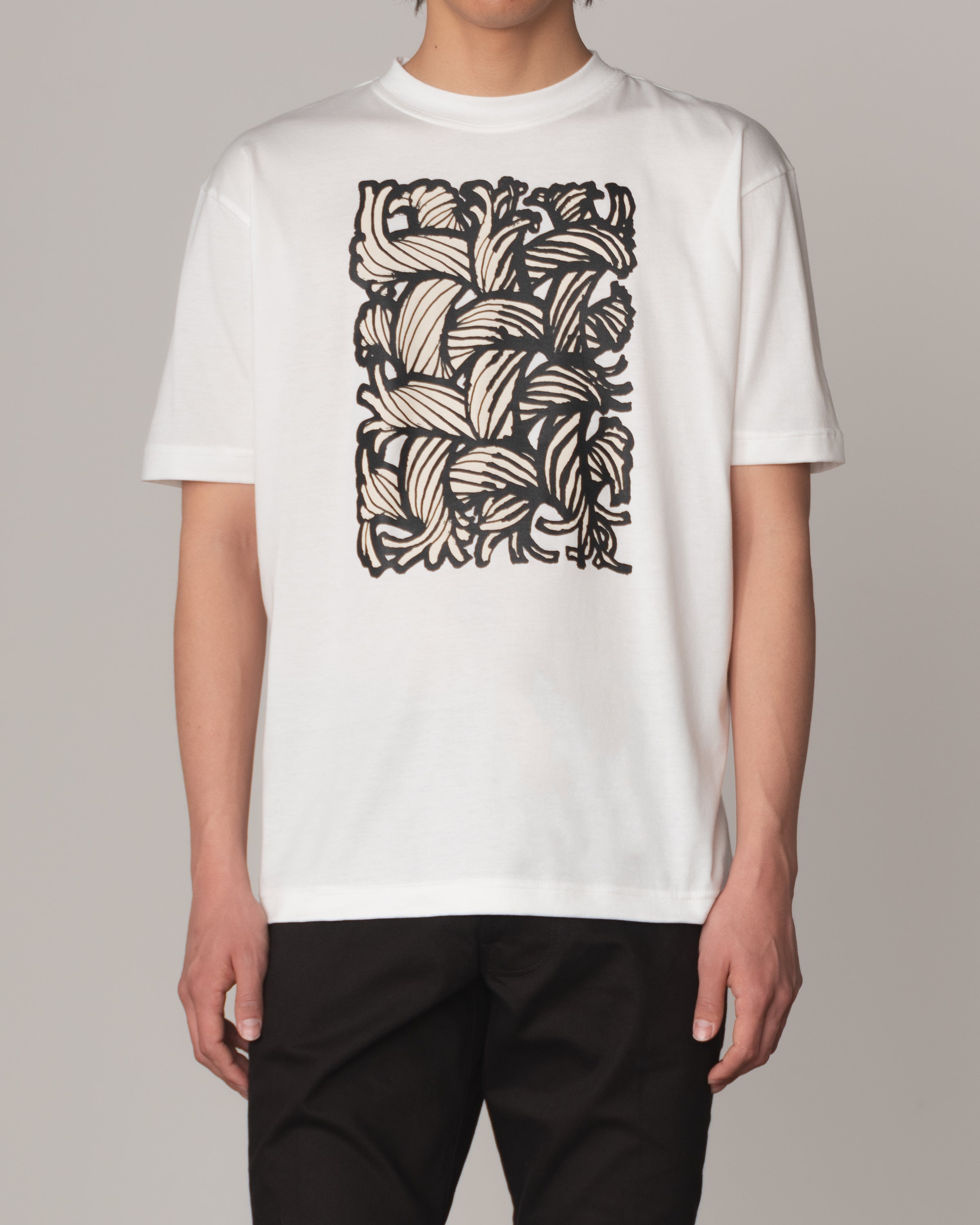 Tshirt Printed- Cotton100% Jersey- Painting Series 01- White Body Ivory Base