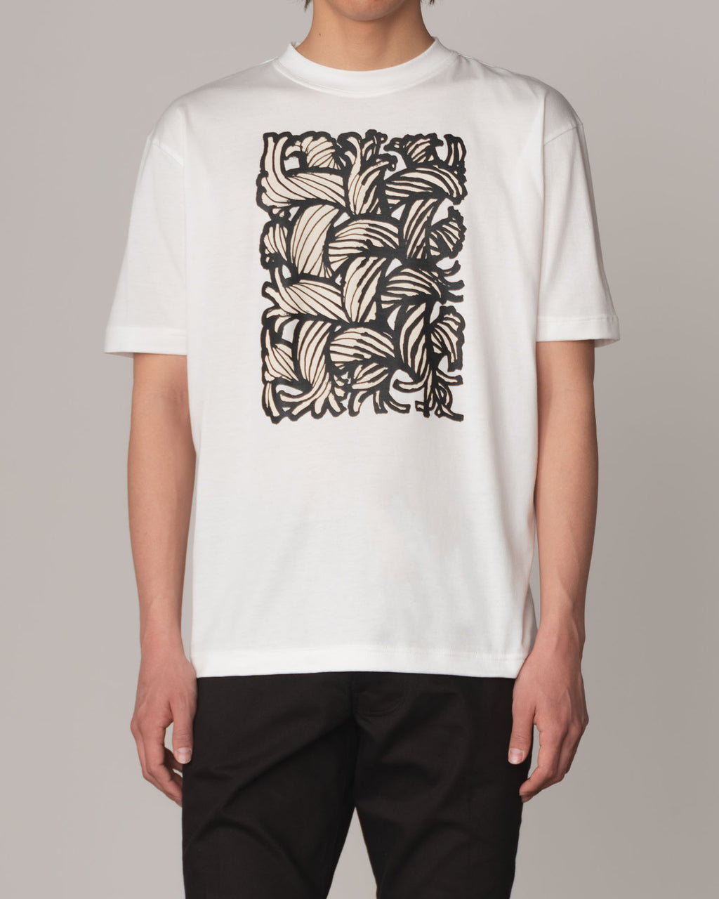 Tshirt Printed- Cotton100% Jersey- Painting Series 01- White Body Ivory Base