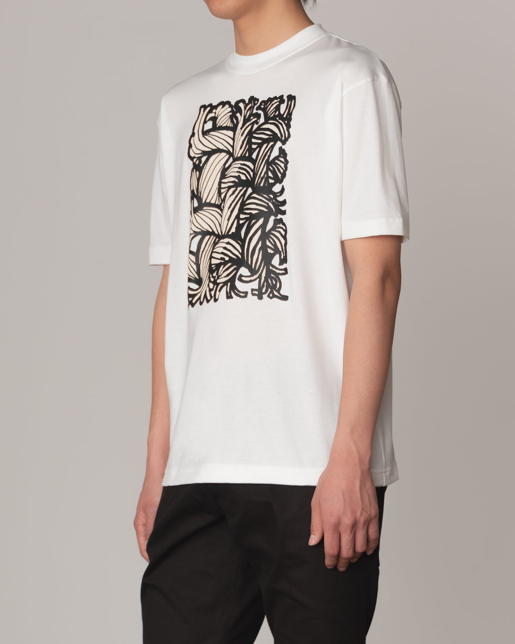 Tshirt Printed- Cotton100% Jersey- Painting Series 01- White Body Ivory Base