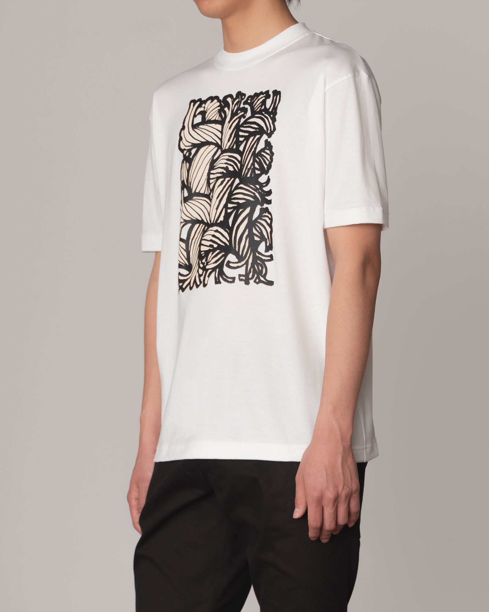 Tshirt Printed- Cotton100% Jersey- Painting Series 01- White Body Ivory Base