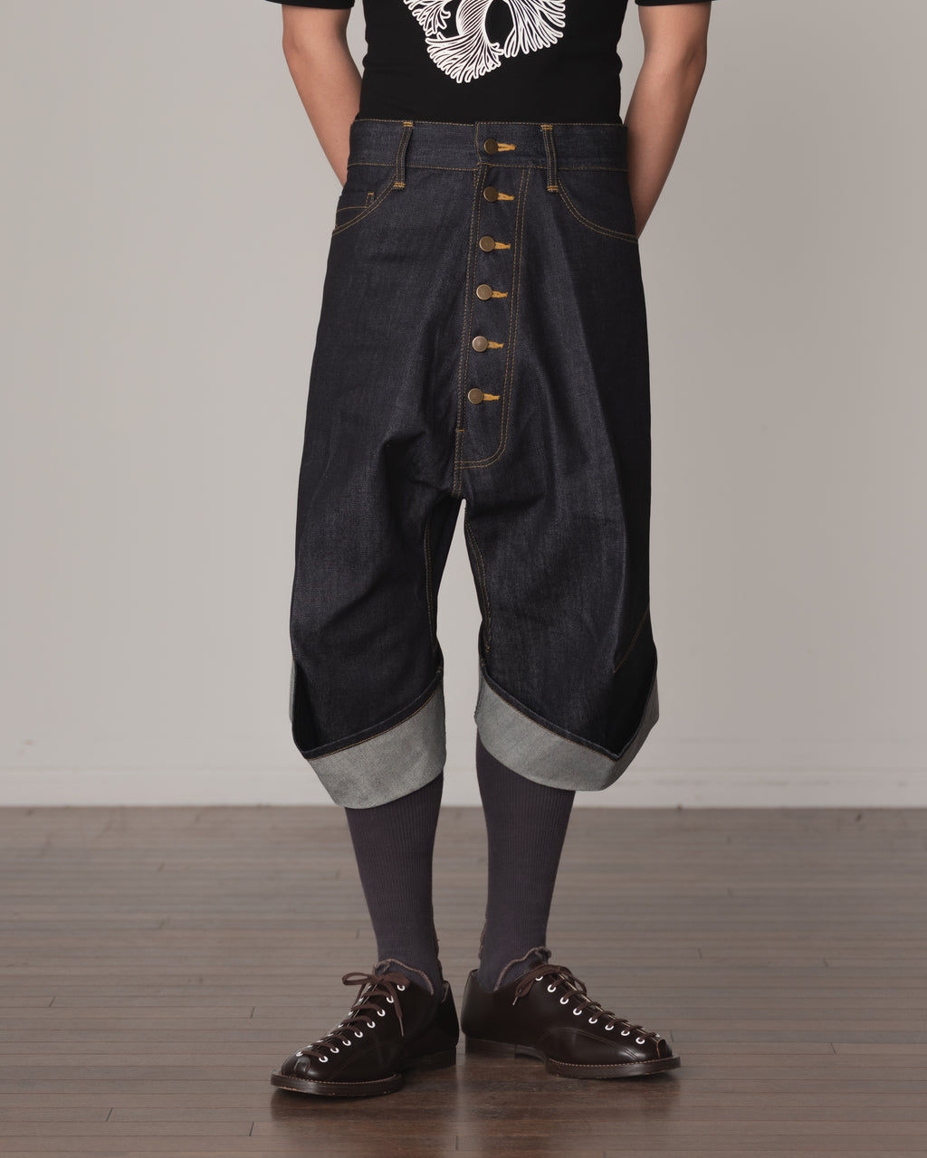 Trousers 9911- Cotton100% Denim- Pocket Rope Print- Indigo