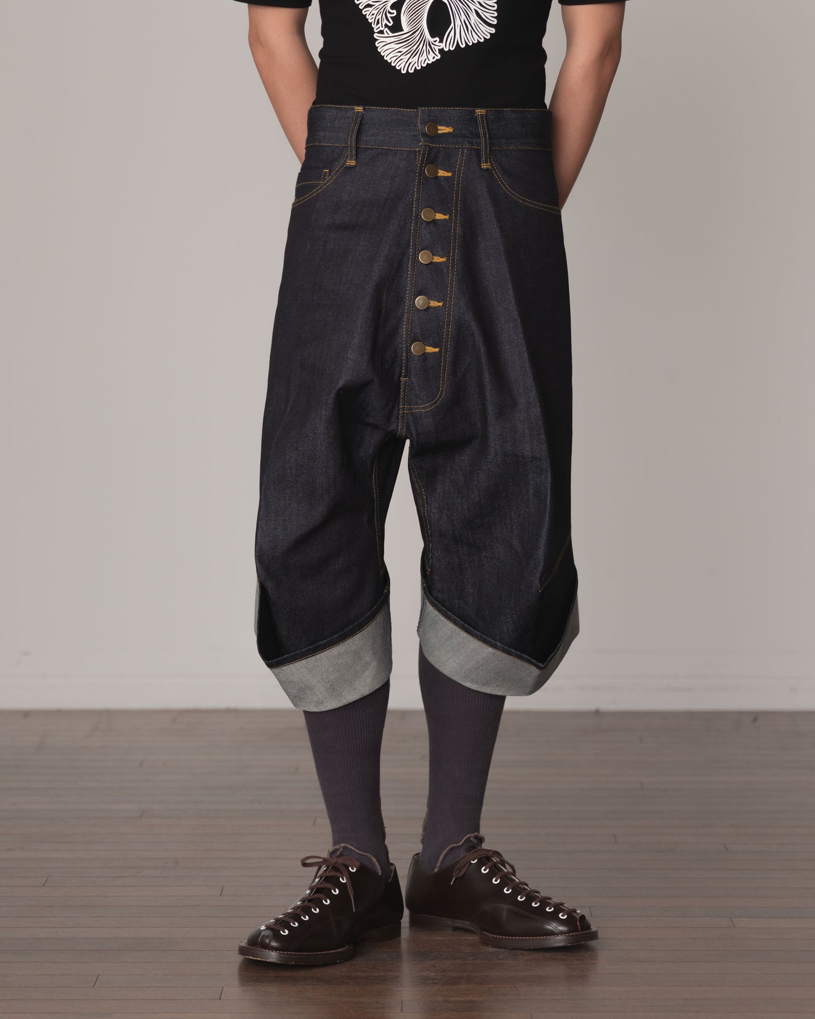 Trousers 9911- Cotton100% Denim- Pocket Rope Print- Indigo