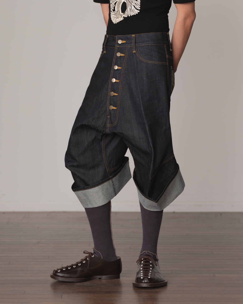 Trousers 9911- Cotton100% Denim- Pocket Rope Print- Indigo
