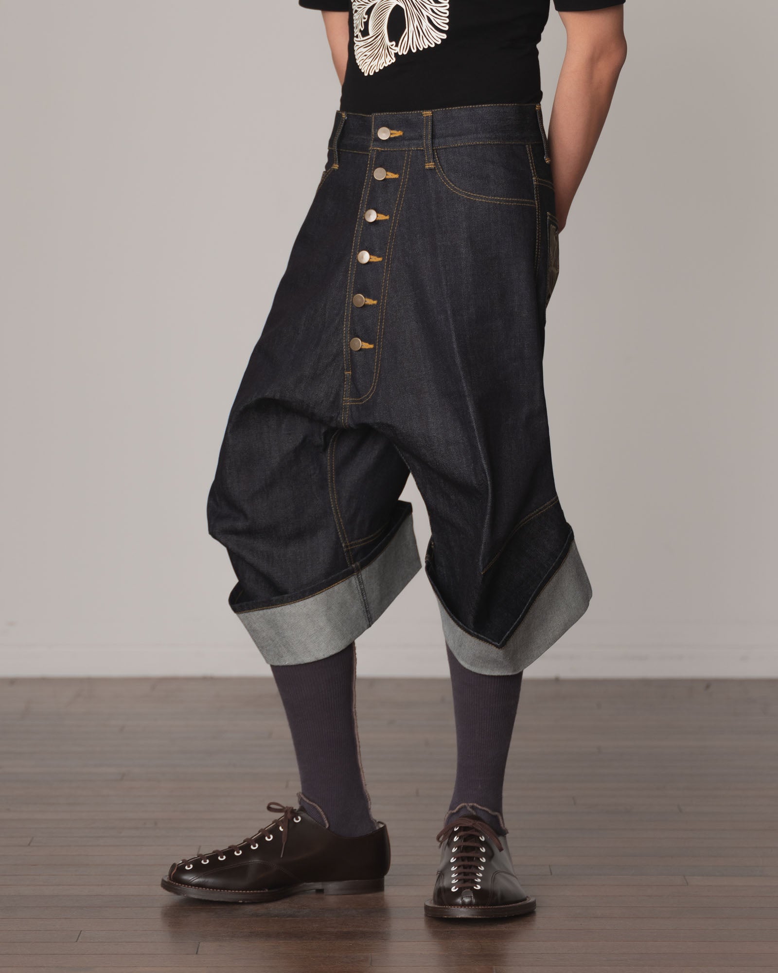 Trousers 9911- Cotton100% Denim- Pocket Rope Print- Indigo
