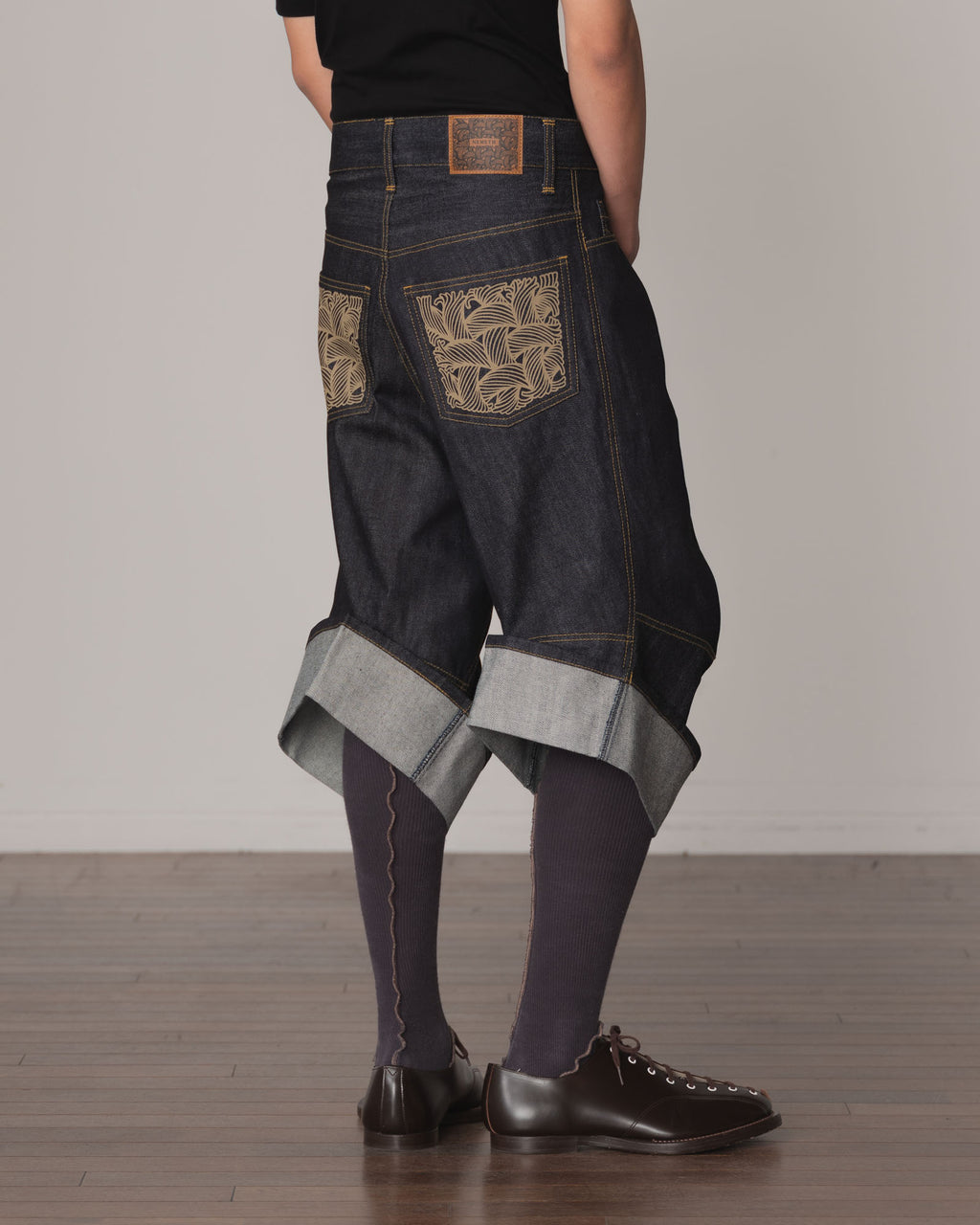 Trousers 9911- Cotton100% Denim- Pocket Rope Print- Indigo
