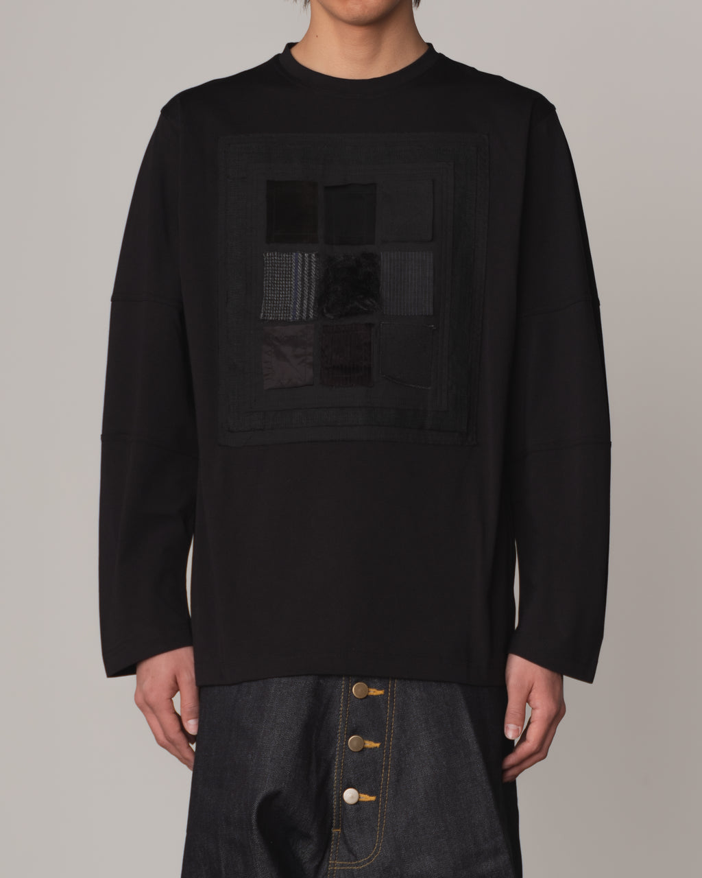 Tshirt 108- Cotton100% Jersey- Swatch Patchwork- Black