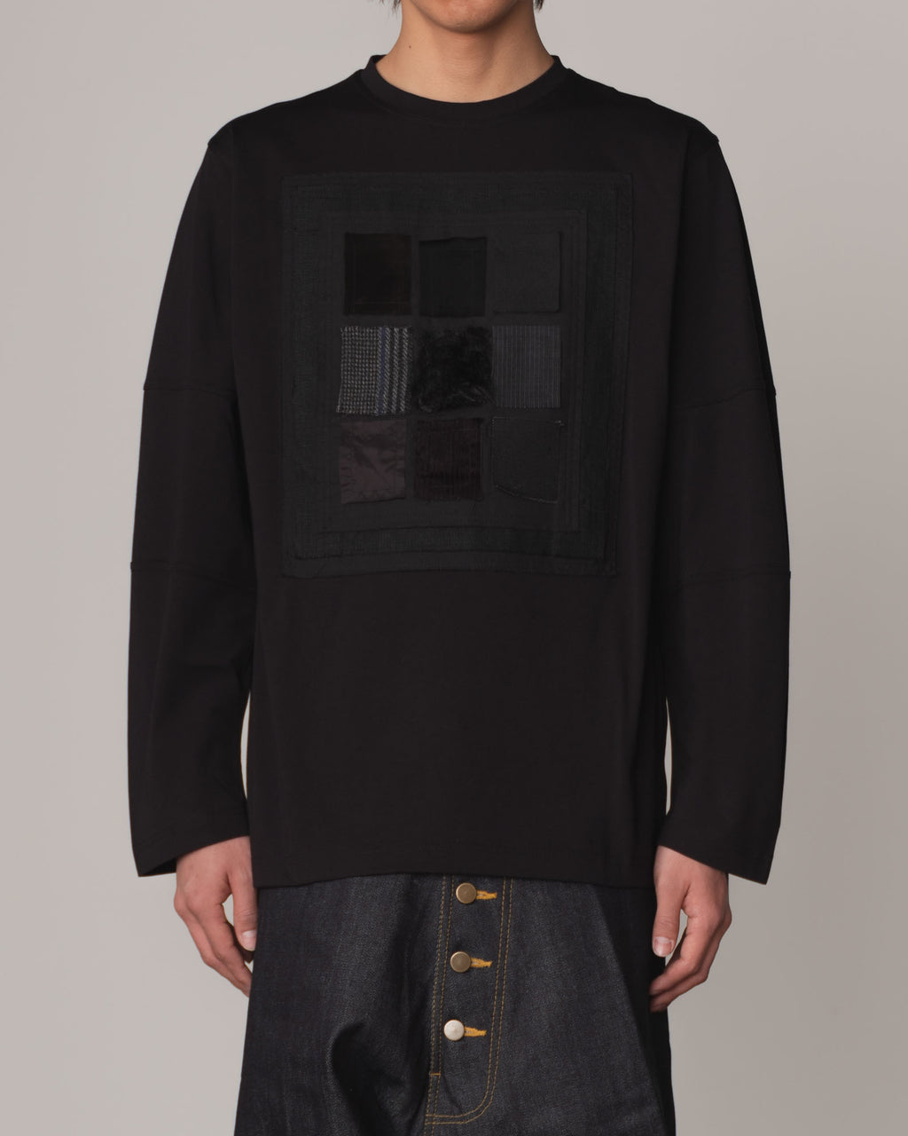 Tshirt 108- Cotton100% Jersey- Swatch Patchwork- Black