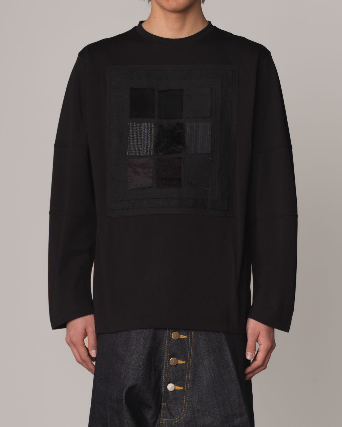 Tshirt 108- Cotton100% Jersey- Swatch Patchwork- Black