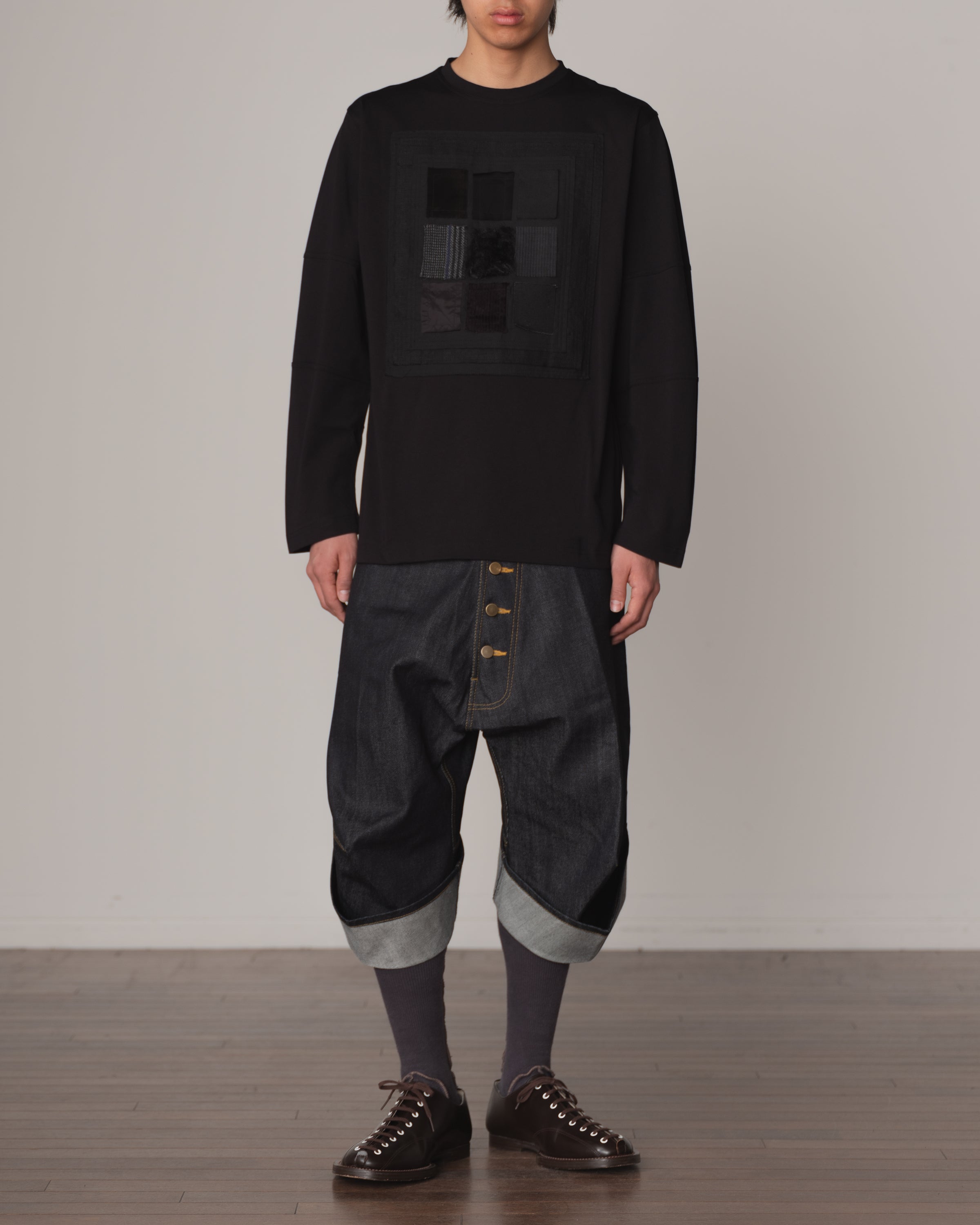 Tshirt 108- Cotton100% Jersey- Swatch Patchwork- Black