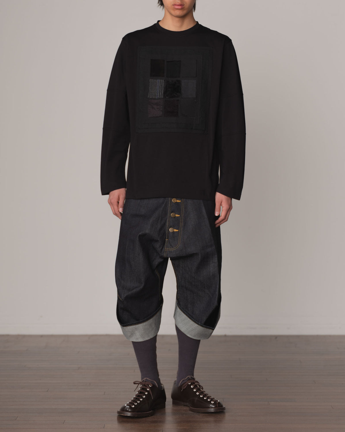 Tshirt 108- Cotton100% Jersey- Swatch Patchwork- Black