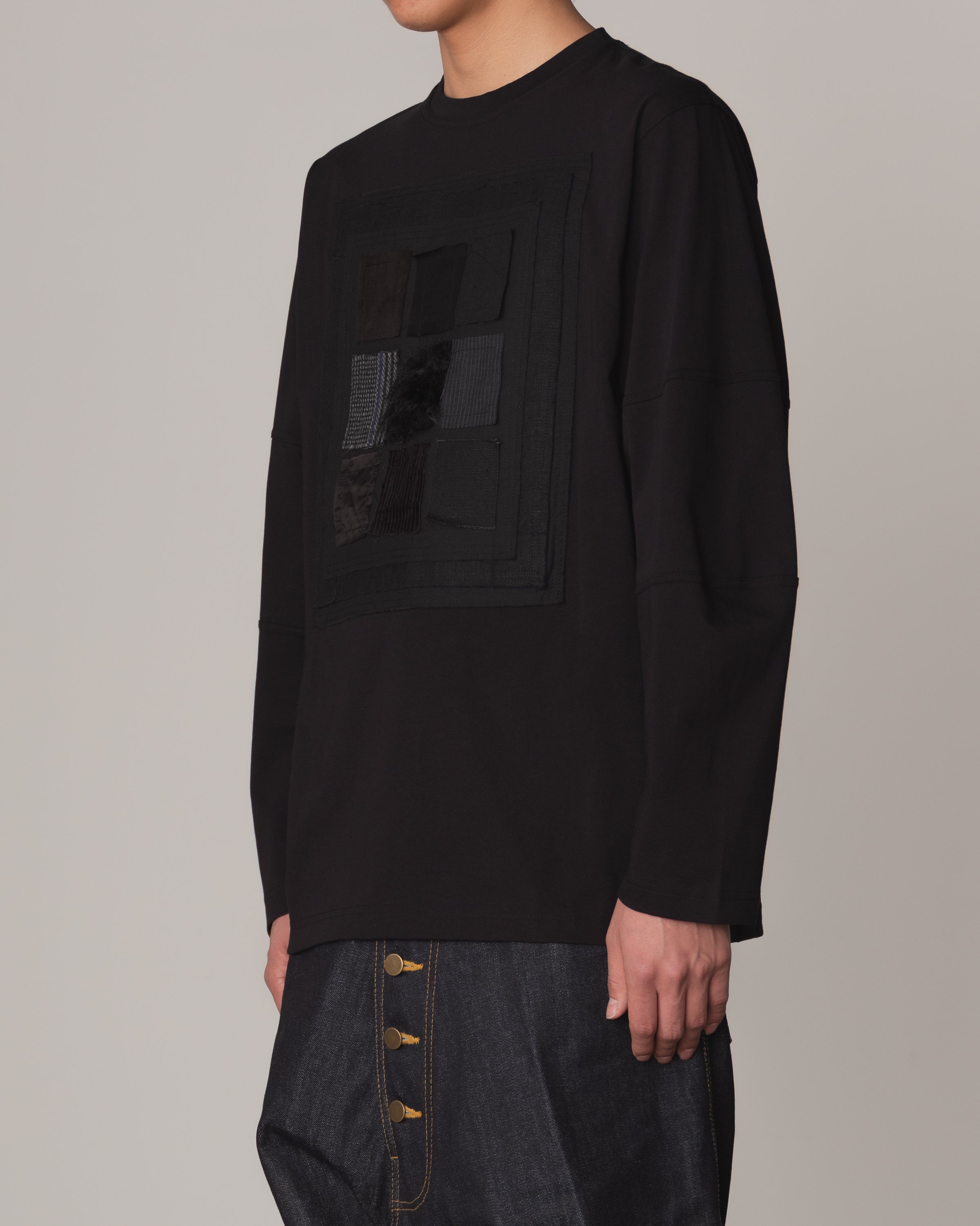 Tshirt 108- Cotton100% Jersey- Swatch Patchwork- Black