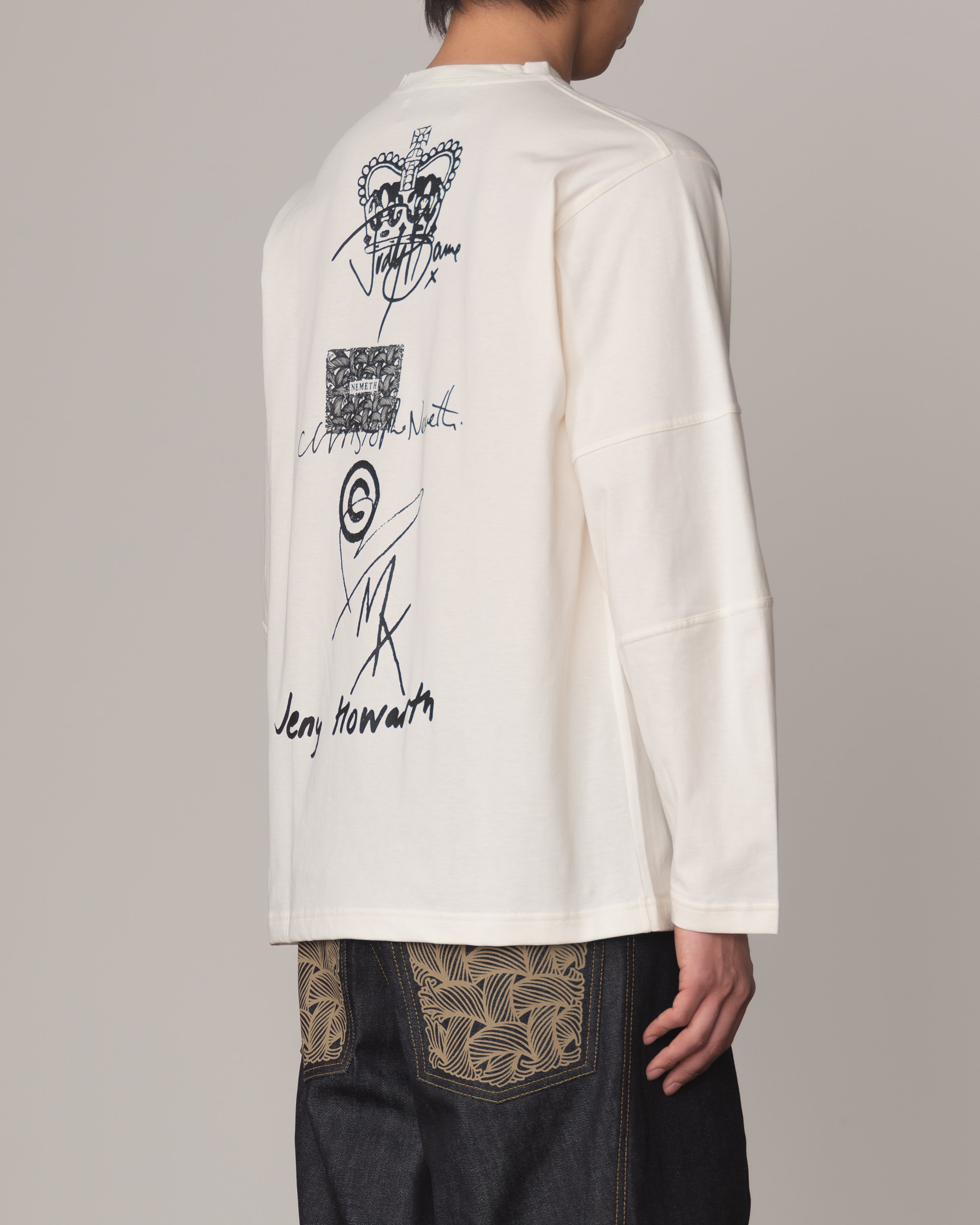 Tshirt 108- Cotton100% Jersey Print- Hard Work- Off White