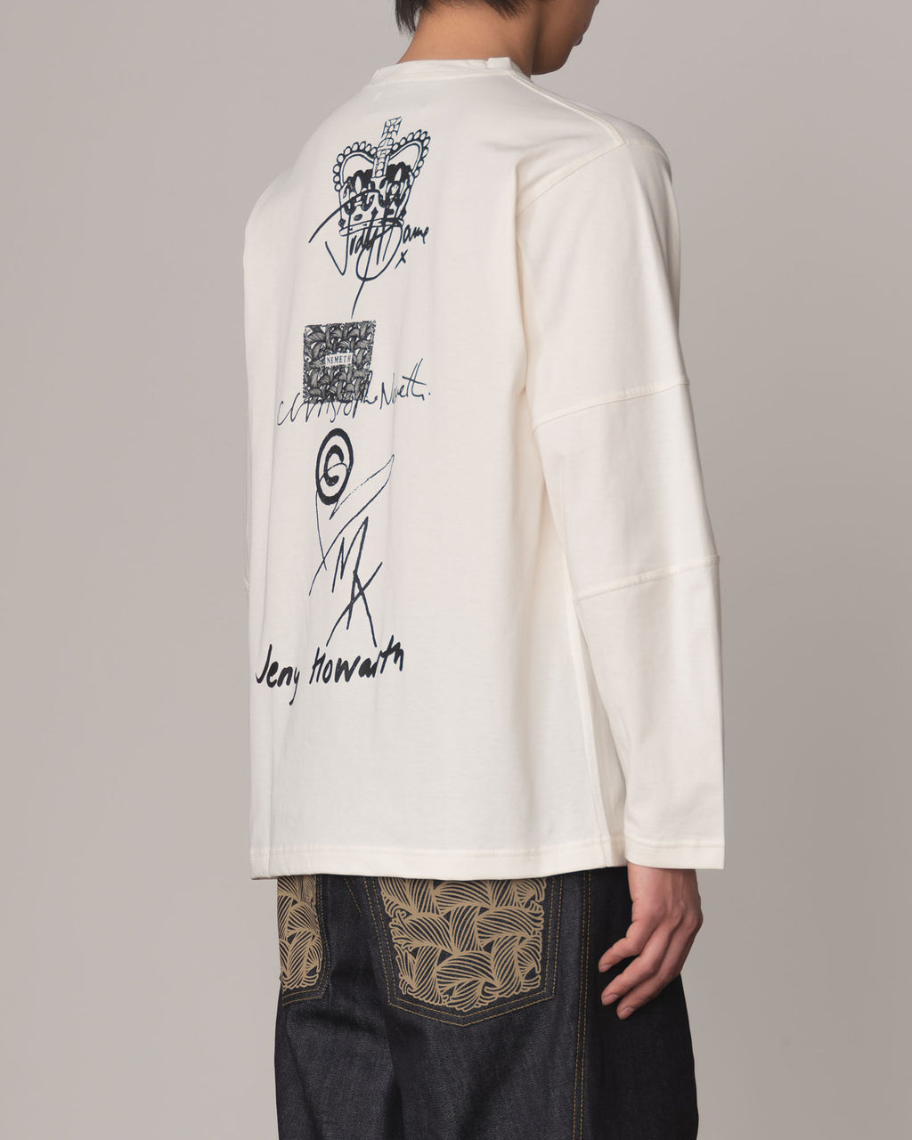 Tshirt 108- Cotton100% Jersey Print- Hard Work- Off White