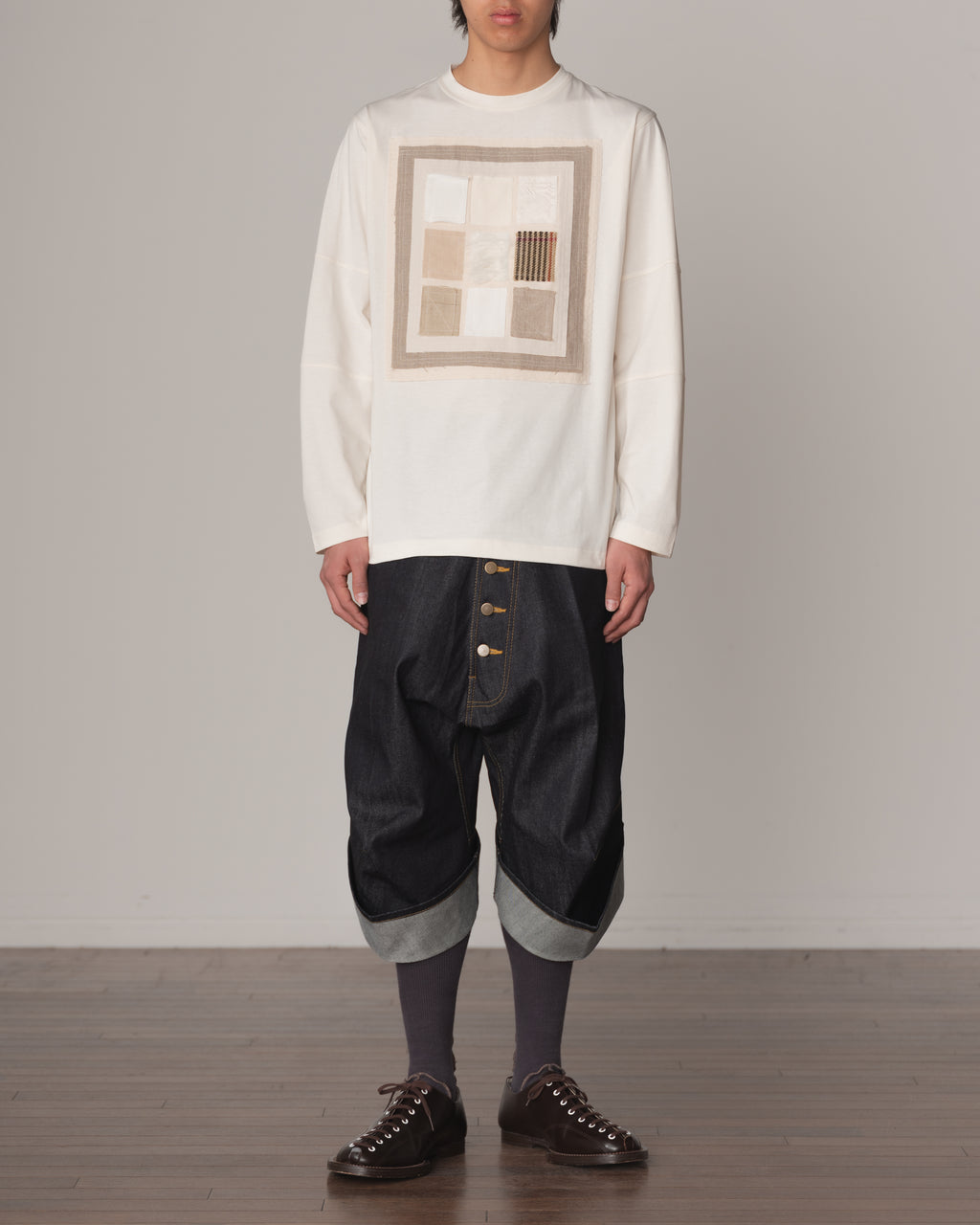 Tshirt 108- Cotton100% Jersey- Swatch Patchwork- Off White