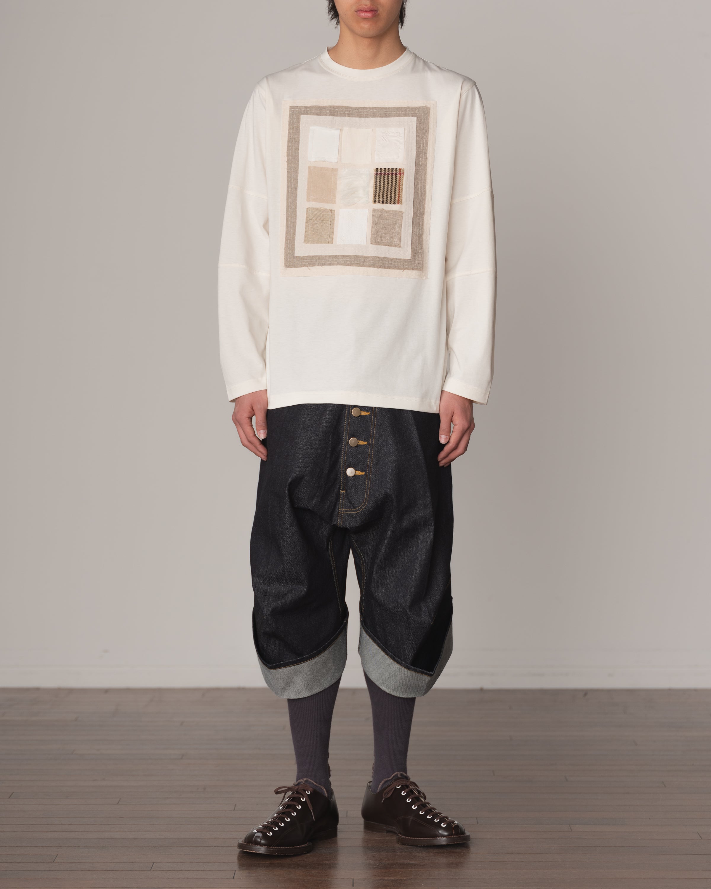 Tshirt 108- Cotton100% Jersey- Swatch Patchwork- Off White