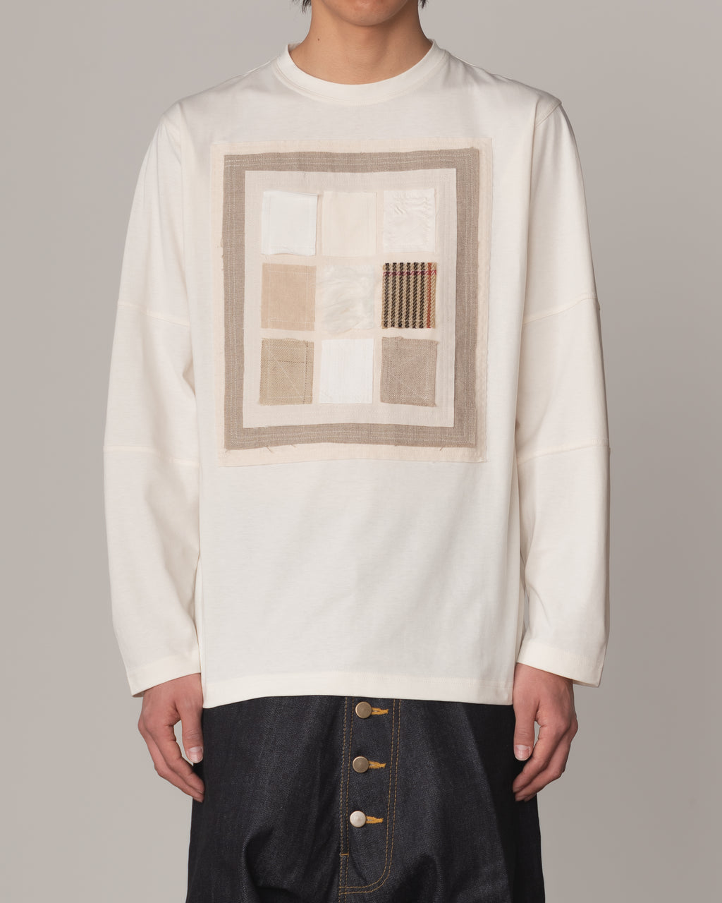 Tshirt 108- Cotton100% Jersey- Swatch Patchwork- Off White