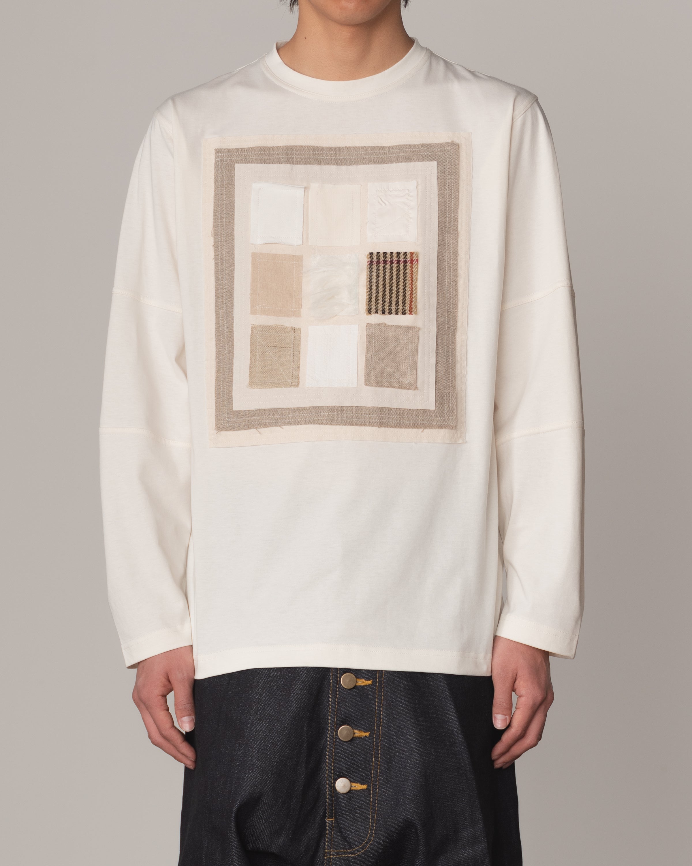 Tshirt 108- Cotton100% Jersey- Swatch Patchwork- Off White