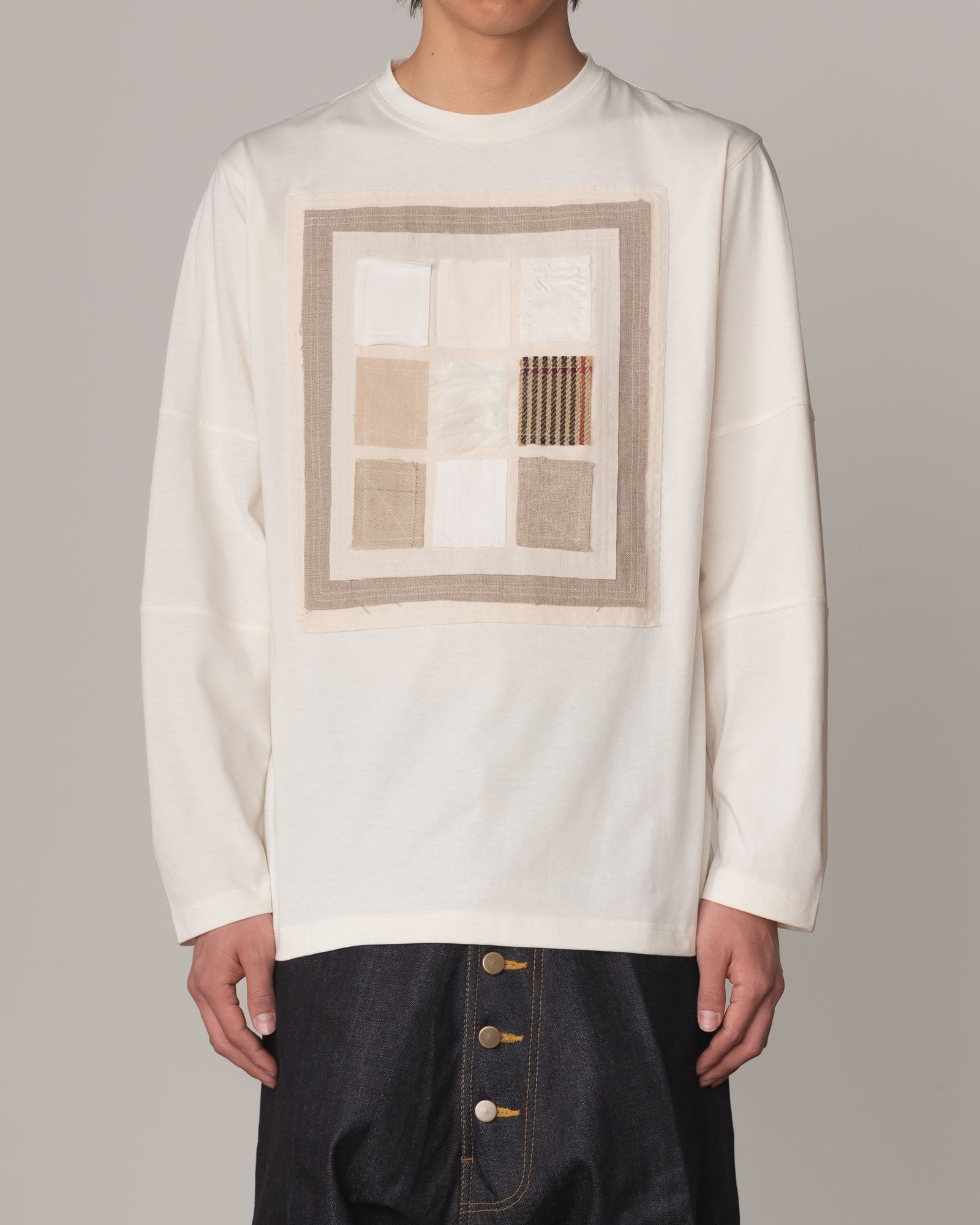Tshirt 108- Cotton100% Jersey- Swatch Patchwork- Off White