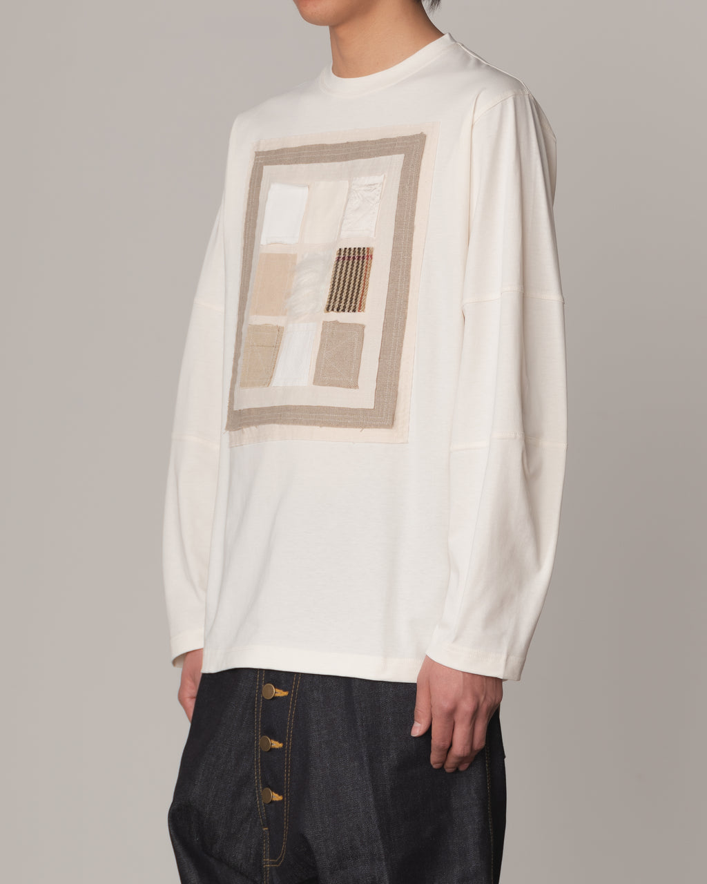 Tshirt 108- Cotton100% Jersey- Swatch Patchwork- Off White