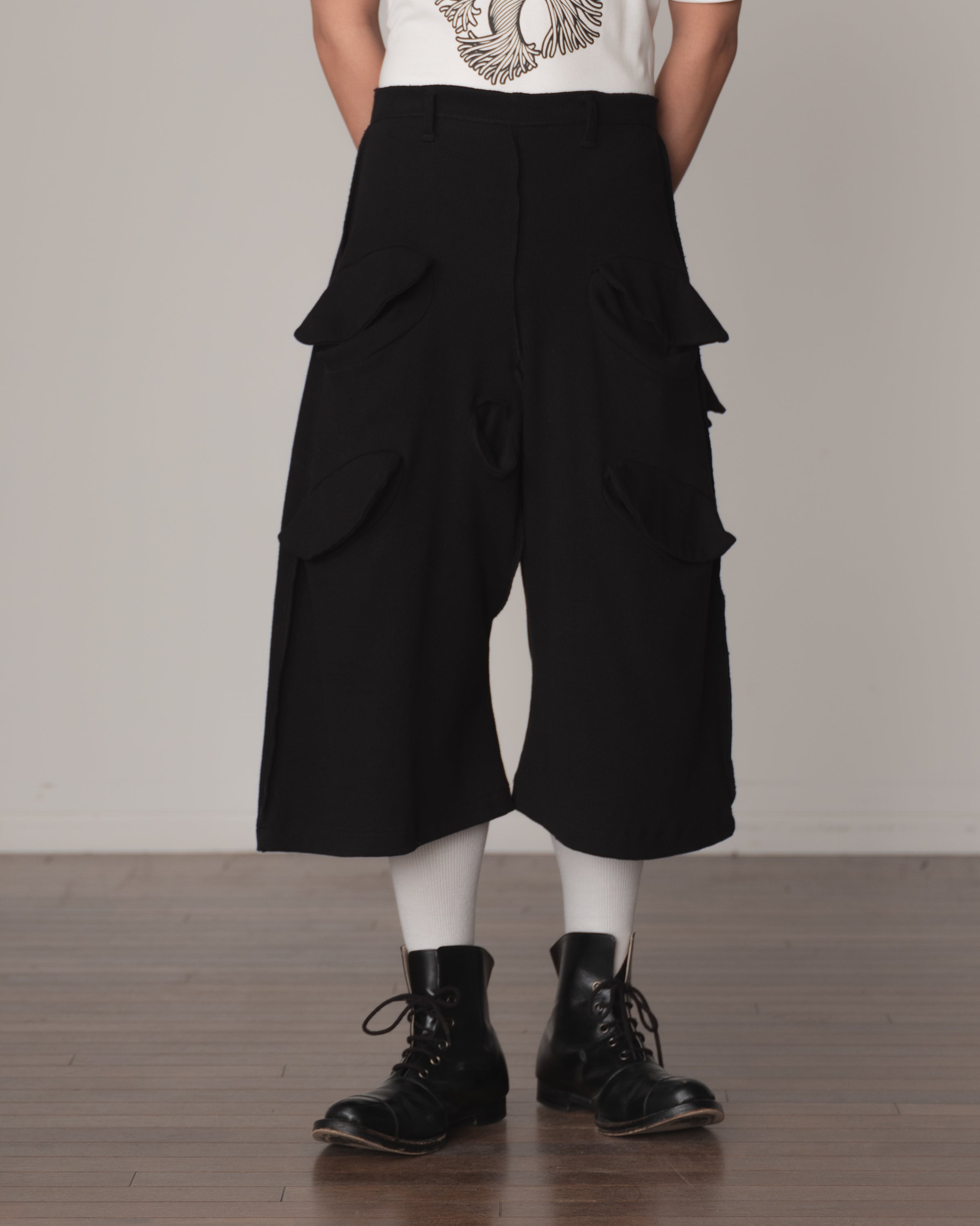 Trousers 87B- Cotton100% Span- Black Stitch- Black