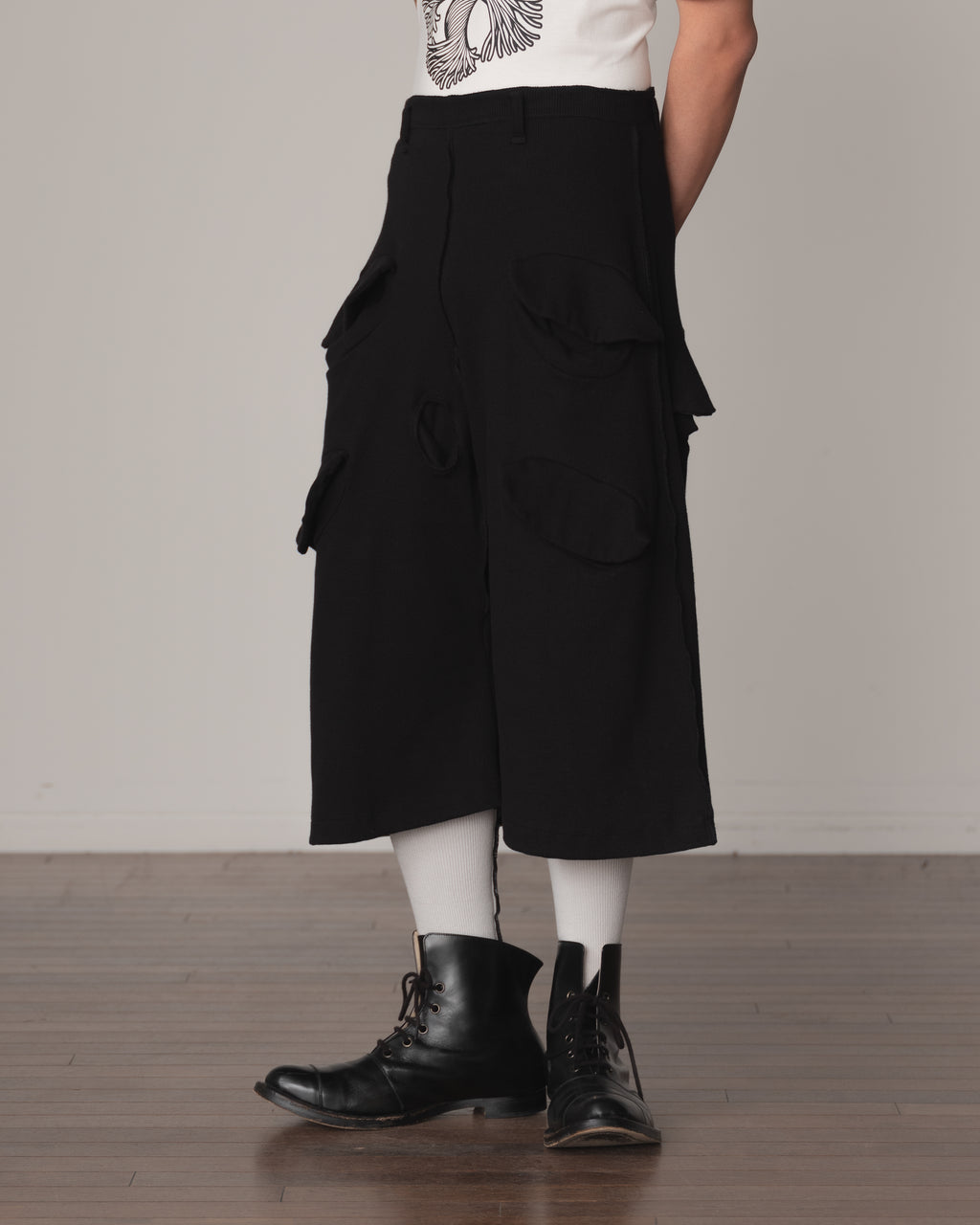 Trousers 87B- Cotton100% Span- Black Stitch- Black