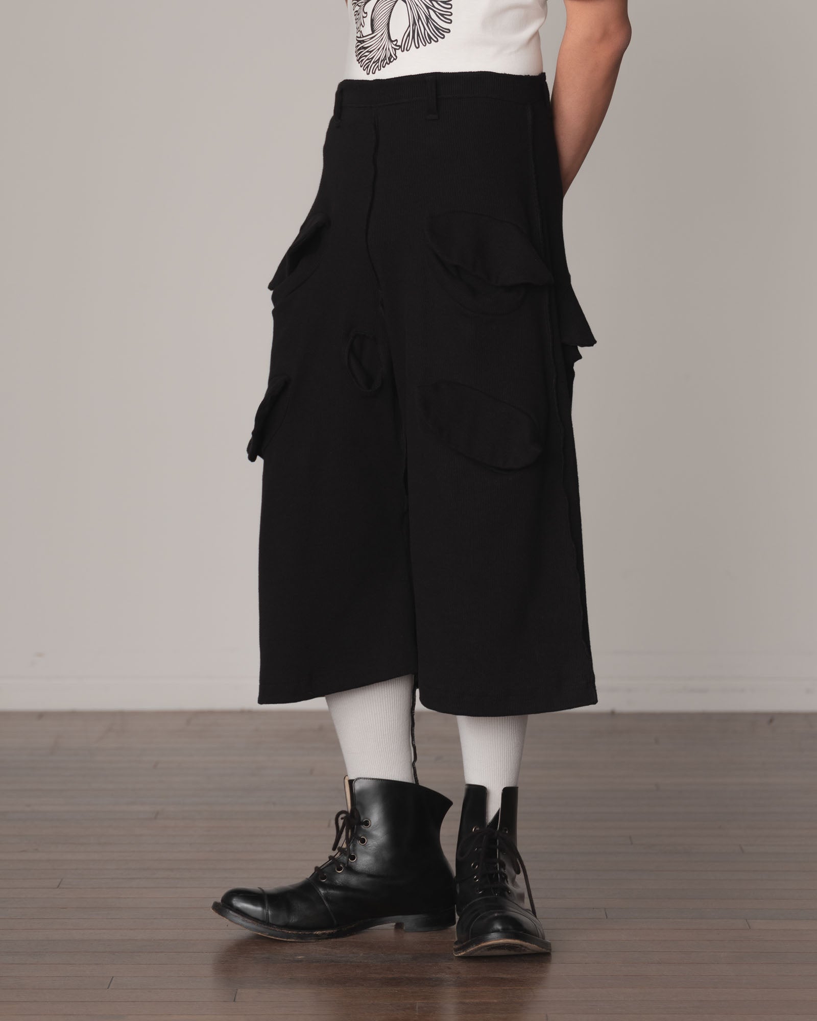 Trousers 87B- Cotton100% Span- Black Stitch- Black