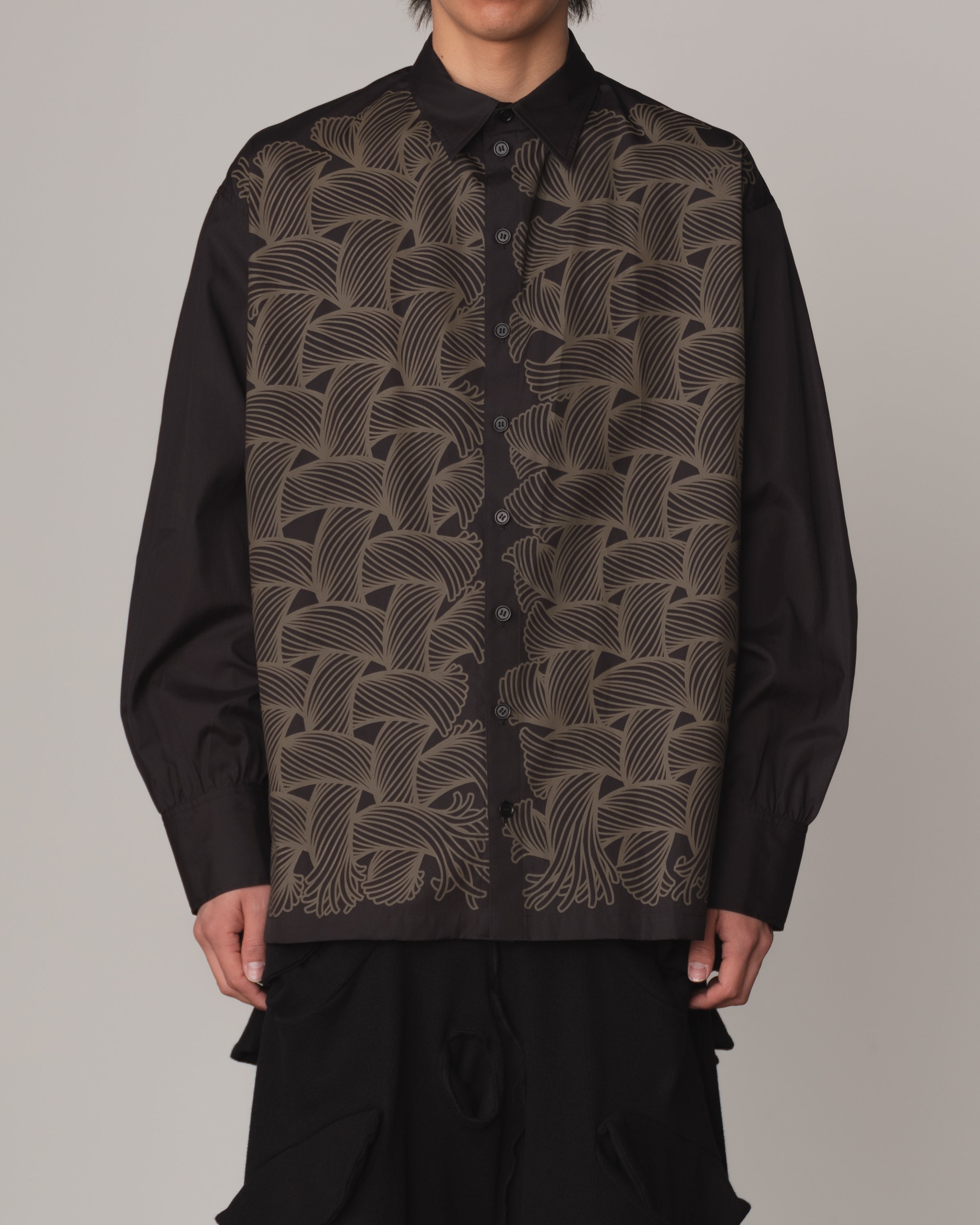 Shirt 893- Cotton100% Broad 100- 89 Pattern Rope Print- Black