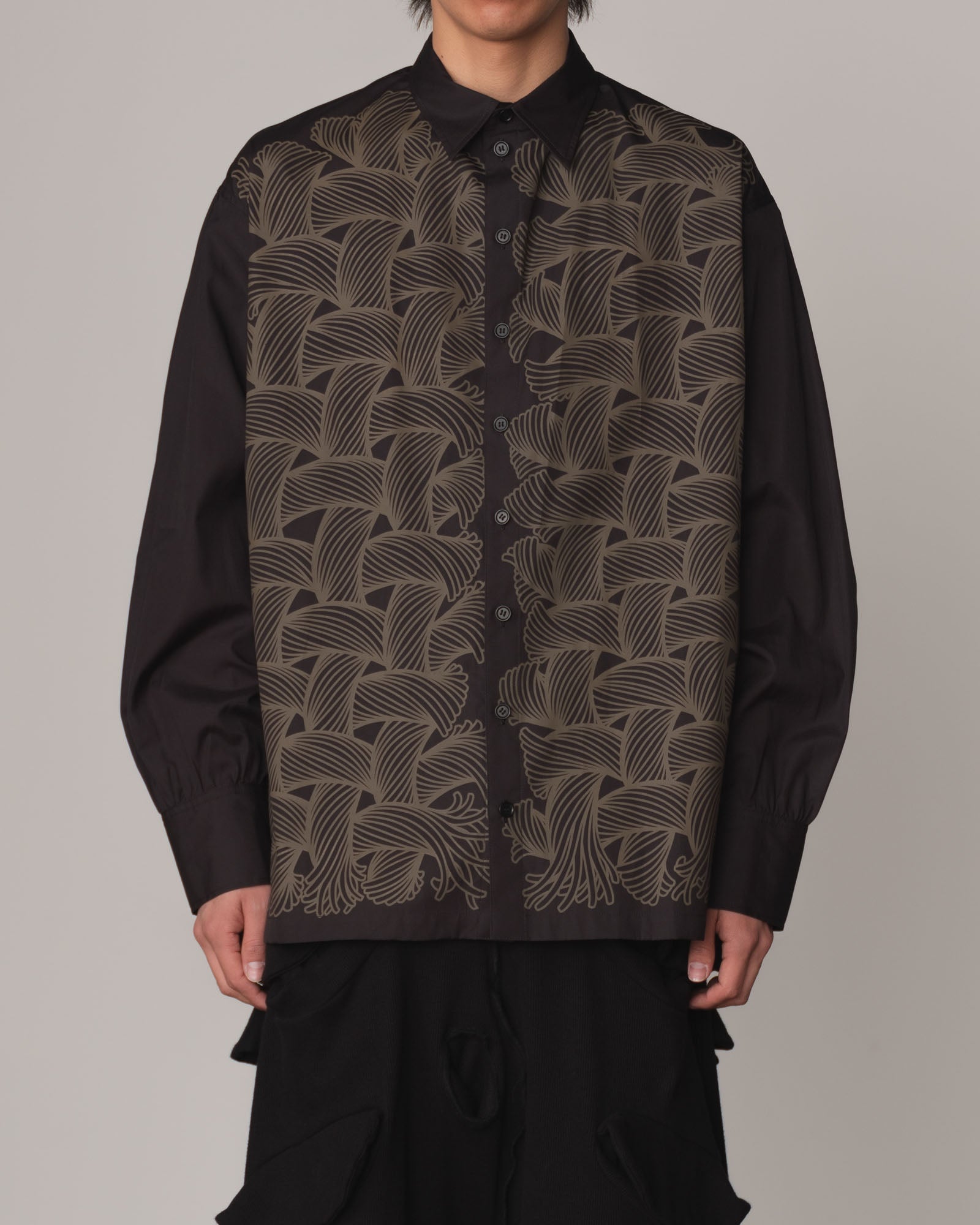 Shirt 893- Cotton100% Broad 100- 89 Pattern Rope Print- Black