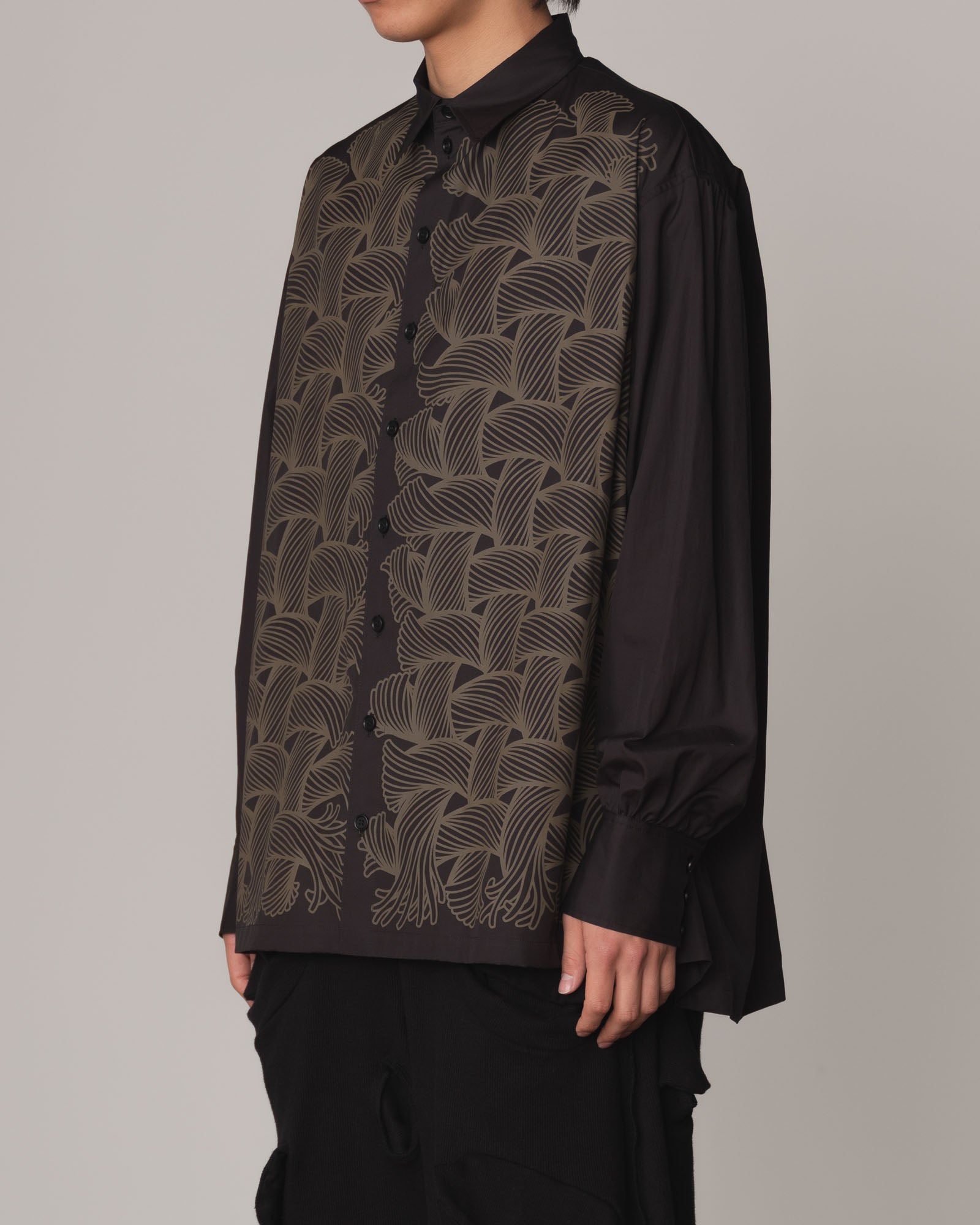 Shirt 893- Cotton100% Broad 100- 89 Pattern Rope Print- Black