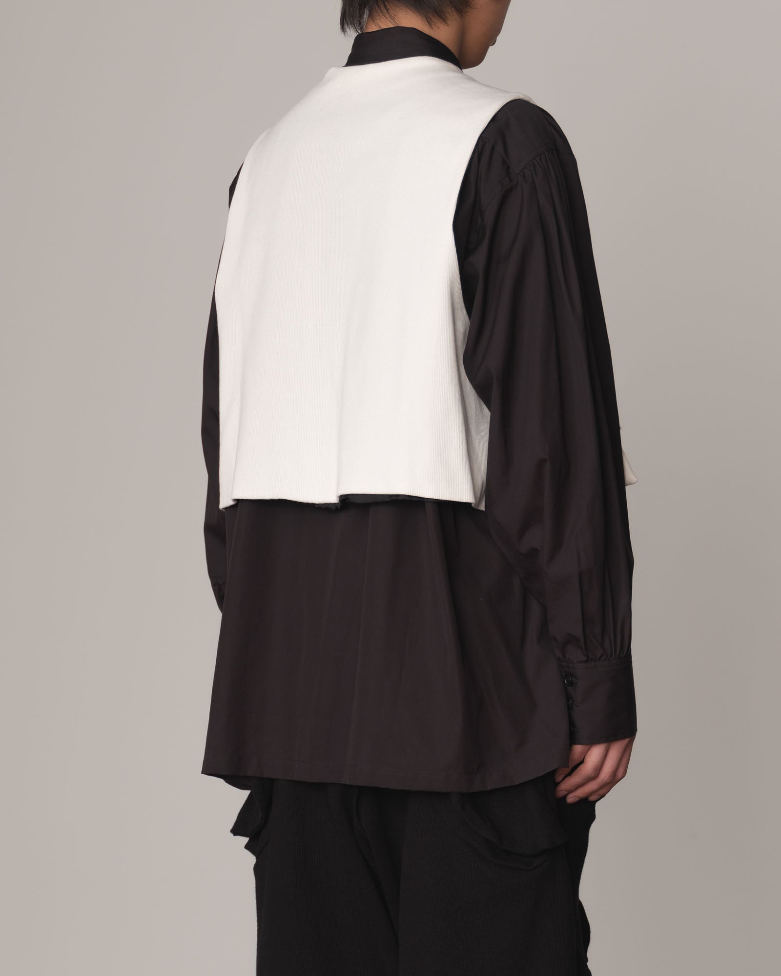 Waistcoat Pocket Flap- Cotton100% Rib- Ivory