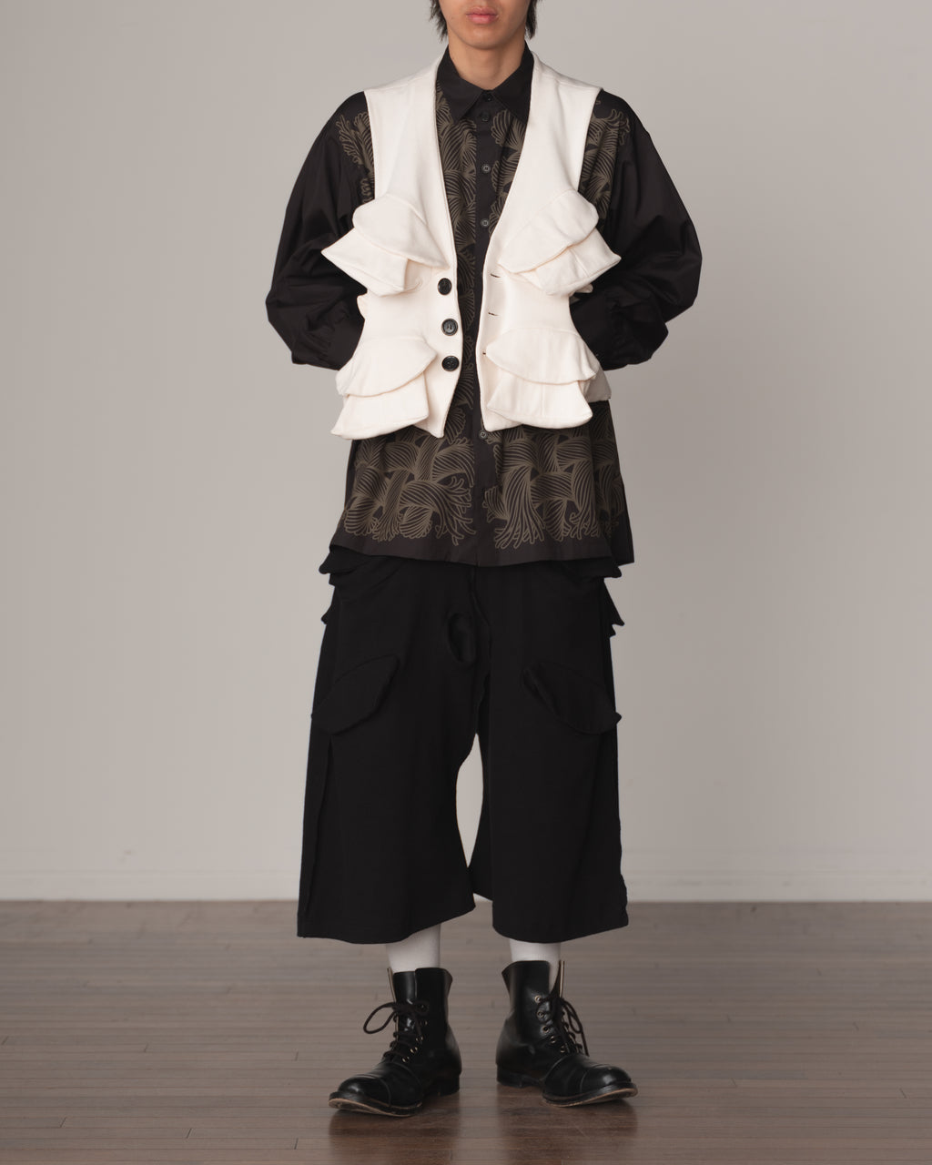 Trousers 87B- Cotton100% Span- Black Stitch- Black