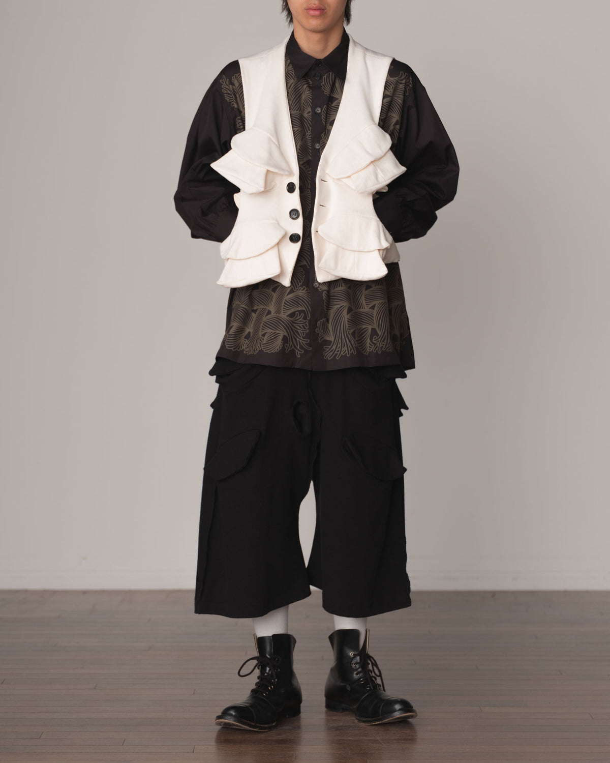 Trousers 87B- Cotton100% Span- Black Stitch- Black