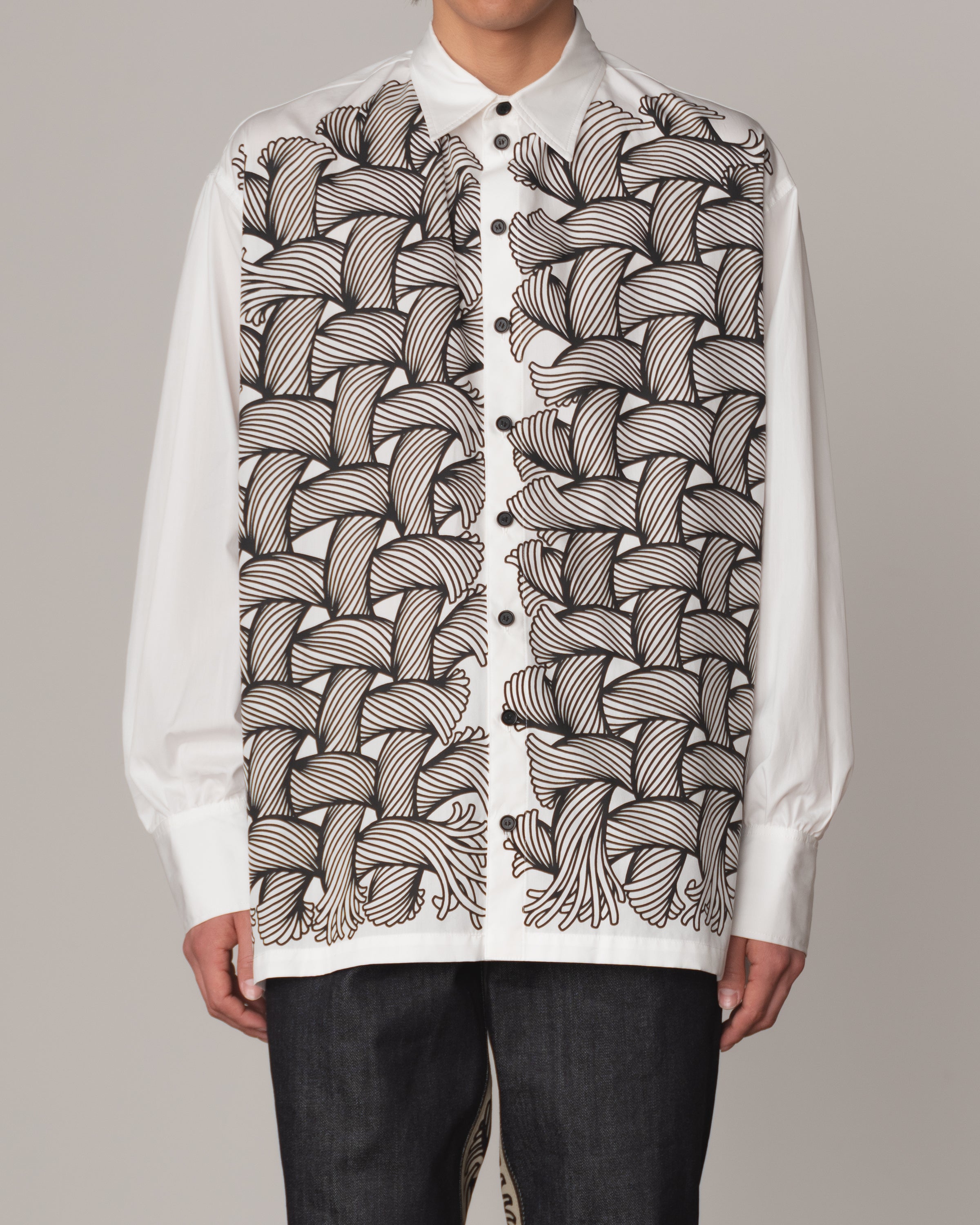 Shirt 893- Cotton100% Broad 100- 89 Pattern Rope Print- Off White