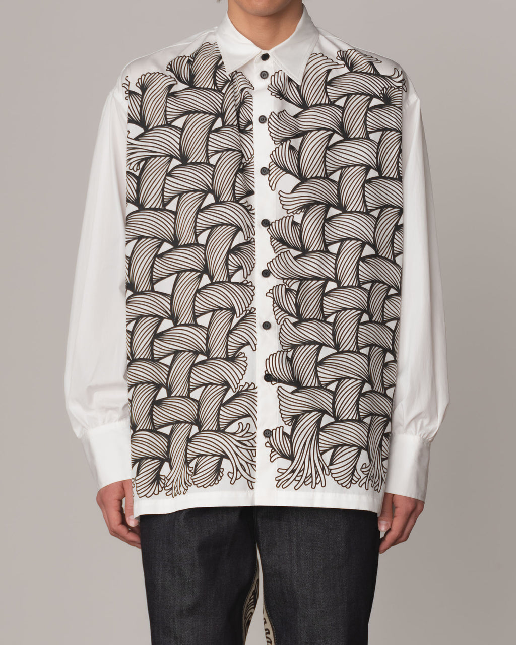 Shirt 893- Cotton100% Broad 100- 89 Pattern Rope Print- Off White