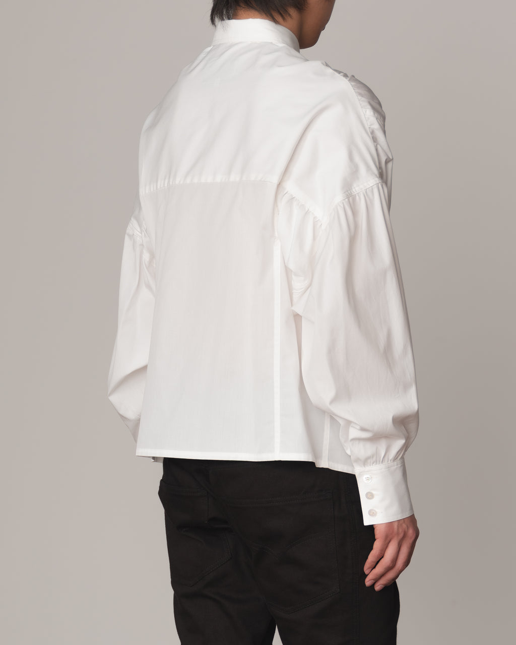 Shirt 87C Collar- Cotton100% Broad- 3 Layer Gather Stitch- Off White