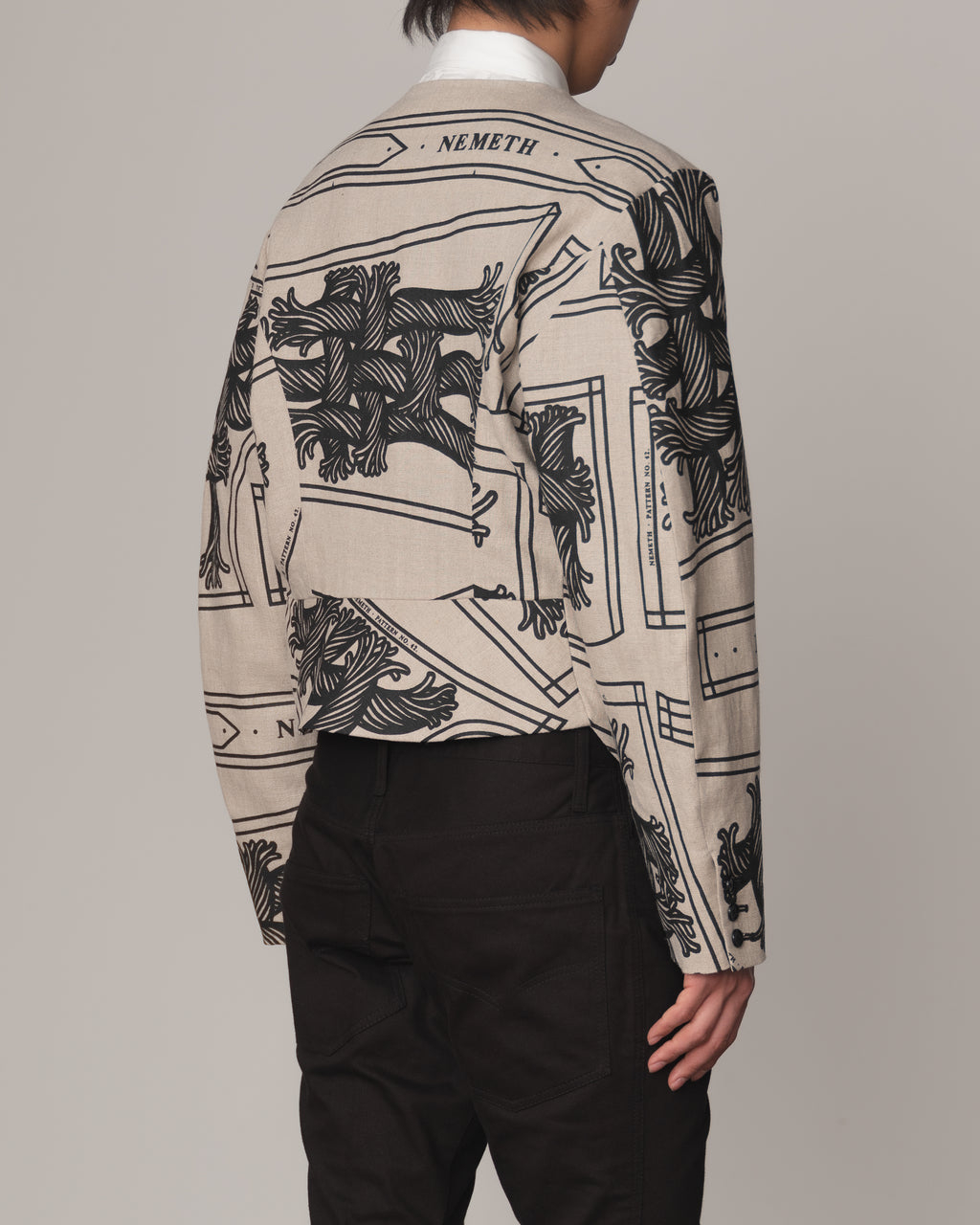 Jacket 302- Linen100% Print- 42S Pattern Rope- Natural