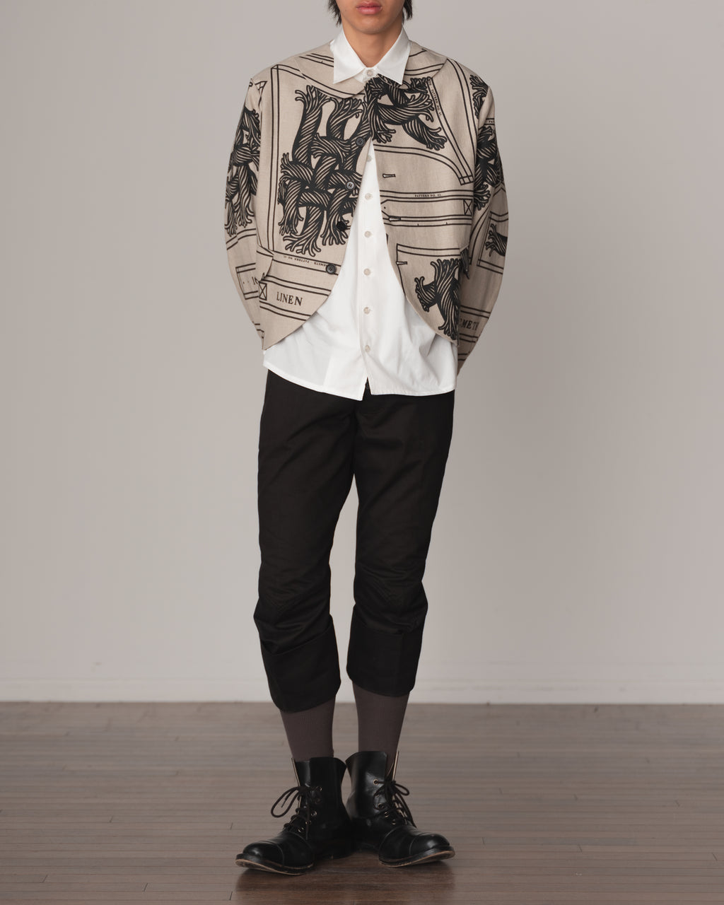 Shirt 87C Collar- Cotton100% Broad- 3 Layer Gather Stitch- Off White