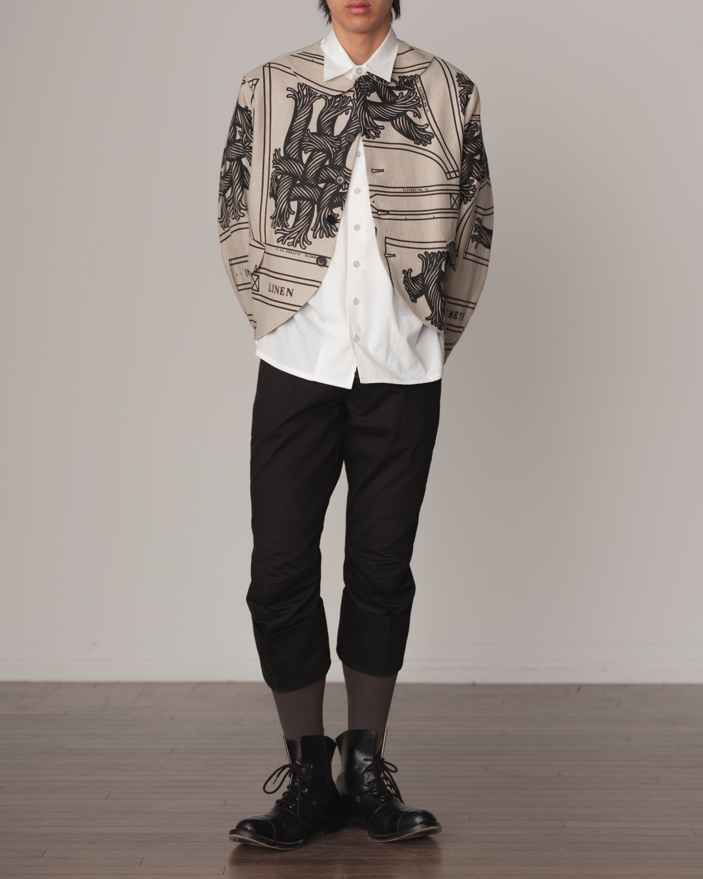 Shirt 87C Collar- Cotton100% Broad- 3 Layer Gather Stitch- Off White