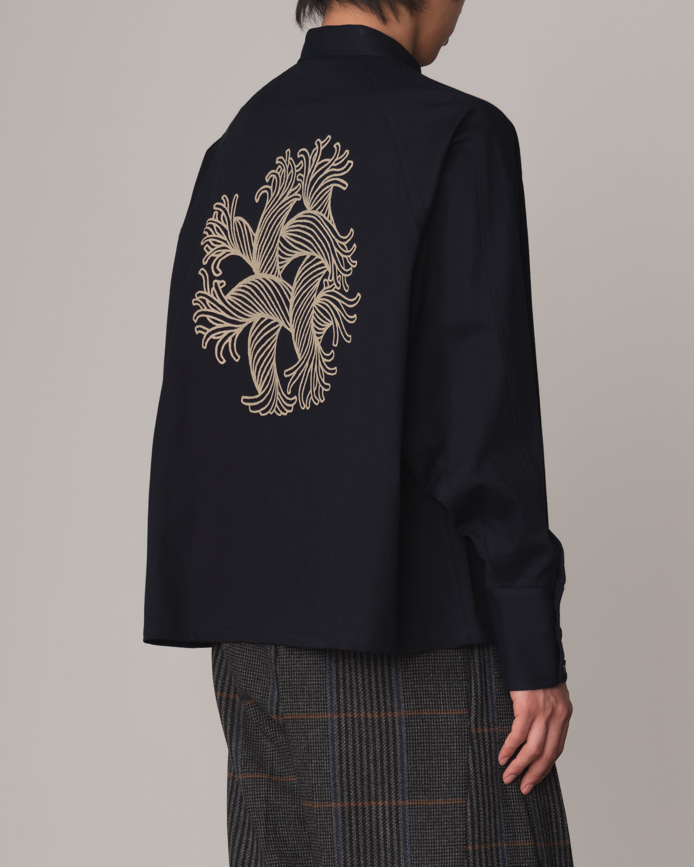 Shirt 988- Cotton100% Sdn- Embroidery Rope Print- Navy