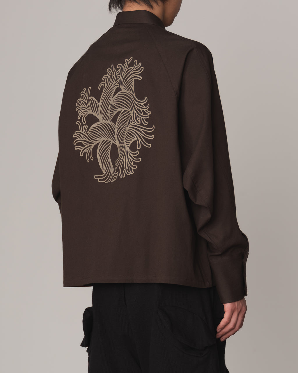 Shirt 988- Cotton100% Sdn- Embroidery Rope Print- Khaki