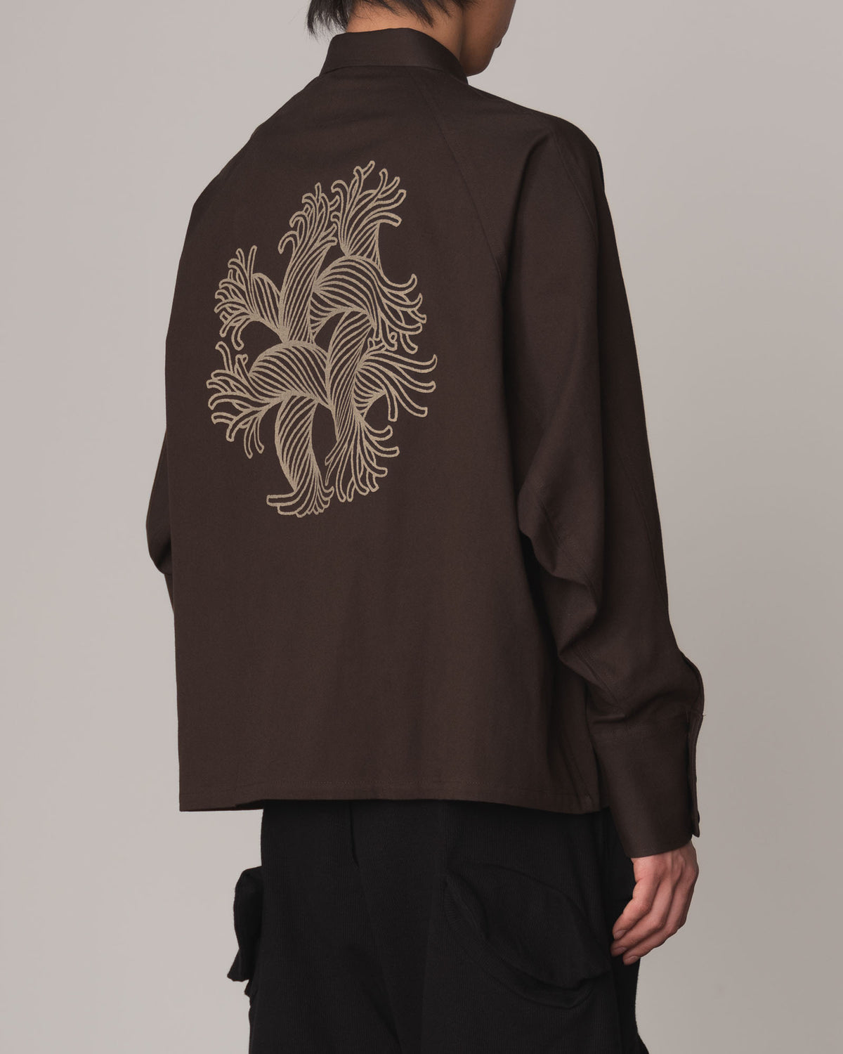 Shirt 988- Cotton100% Sdn- Embroidery Rope Print- Khaki