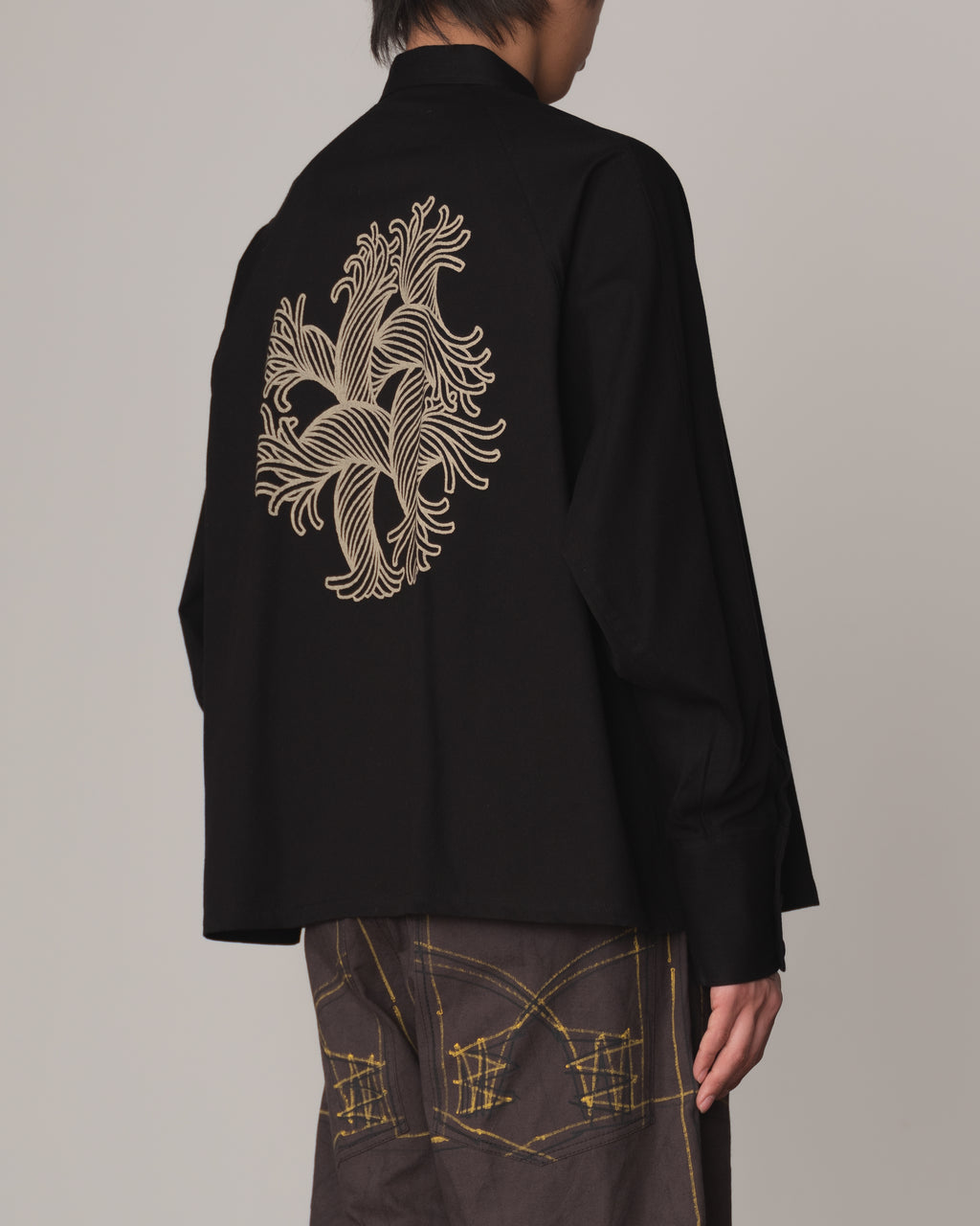 Shirt 988- Cotton100% Sdn- Embroidery Rope Print- Black