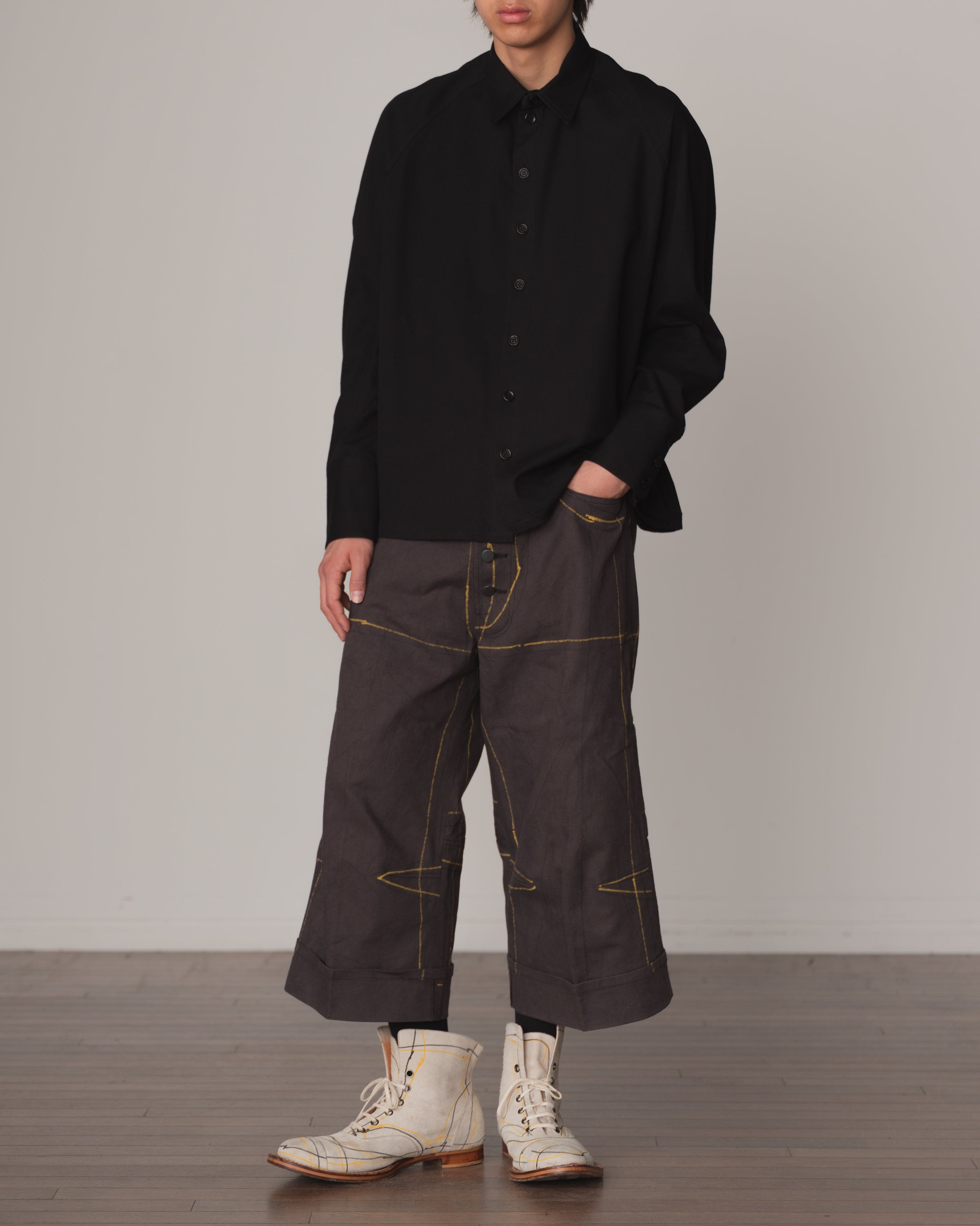 Shirt 988- Cotton100% Sdn- Embroidery Rope Print- Black