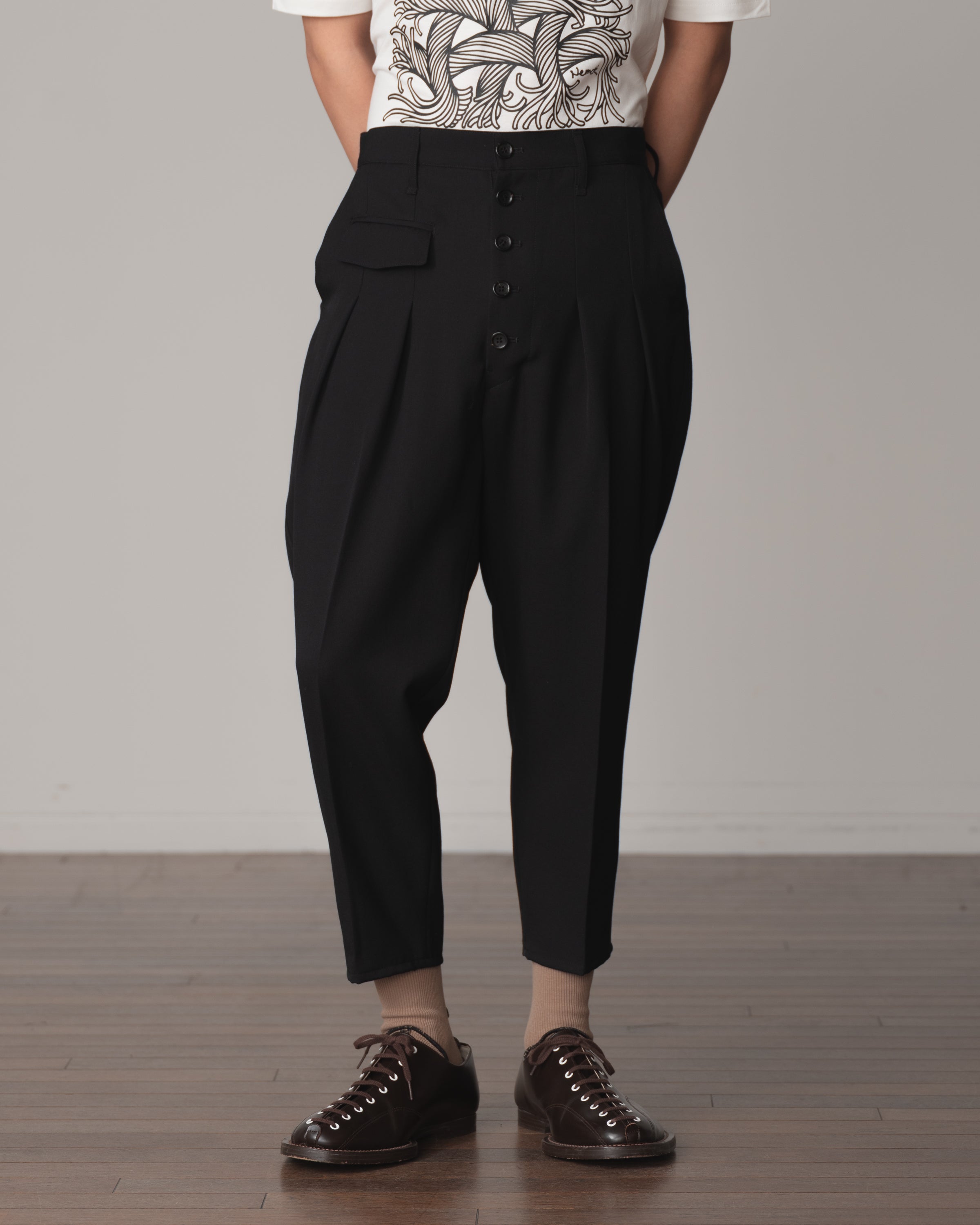 Trousers 11- Wool100% Gabardine- Black